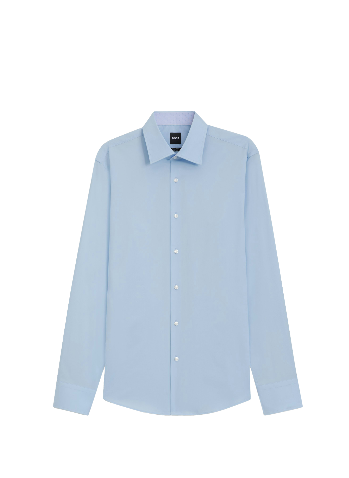 Solid straight shirt with long sleeves in blended cotton BOSS Blue