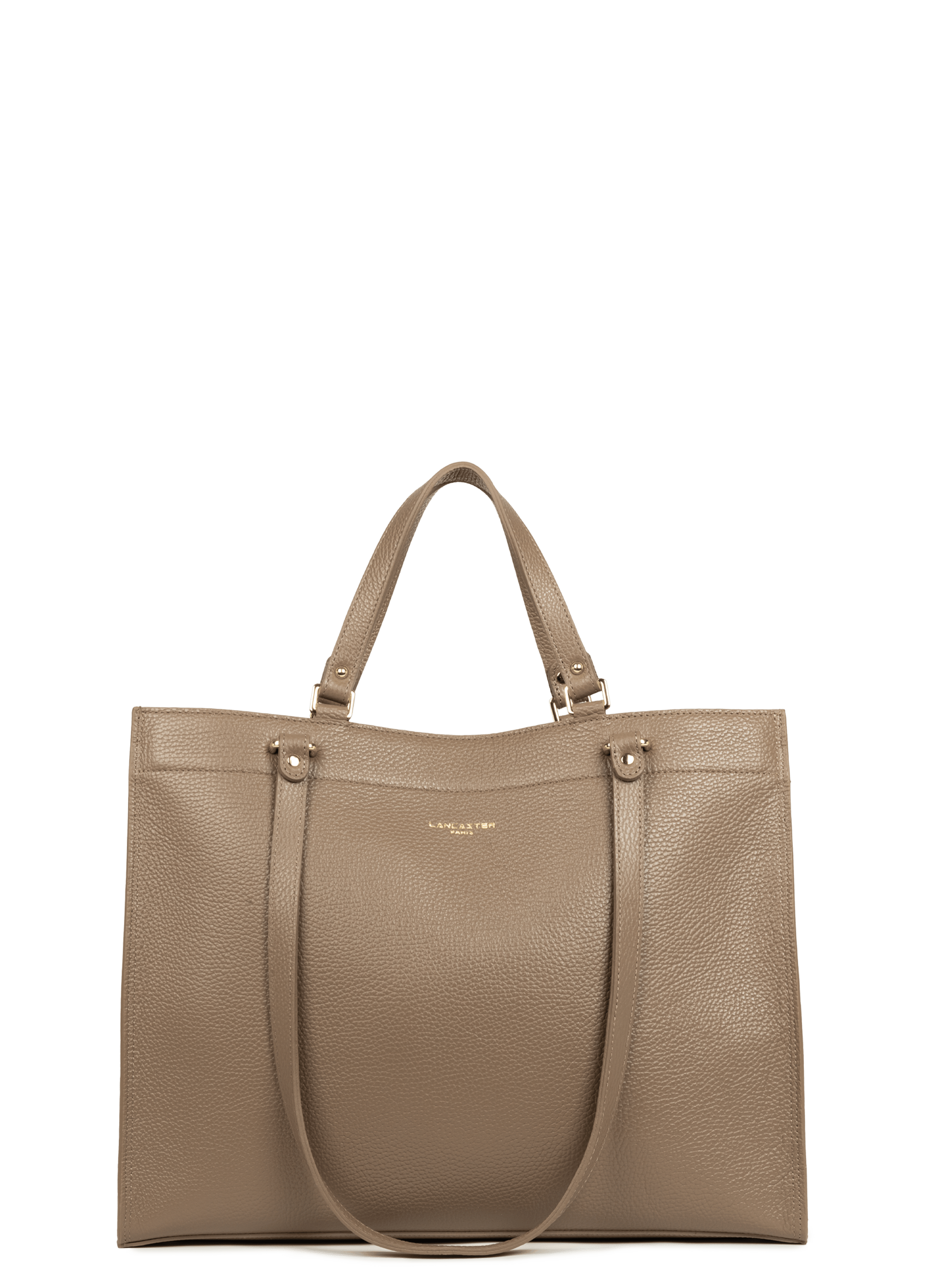Très grand sac cabas épaule - foulonné double daily LANCASTER Marron