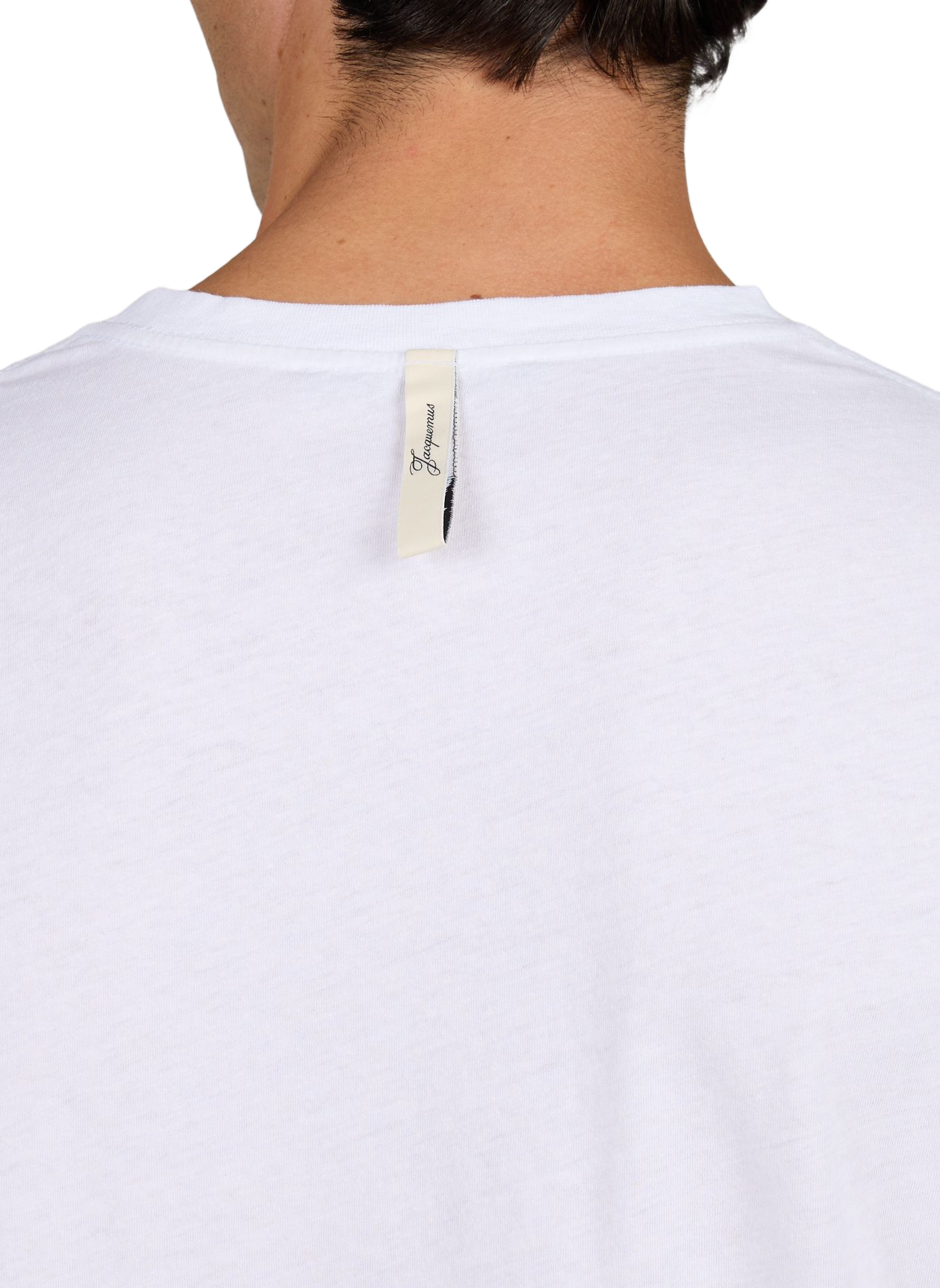 Gerader T-Shirt aus Baumwollmischung JACQUEMUS Weiss
