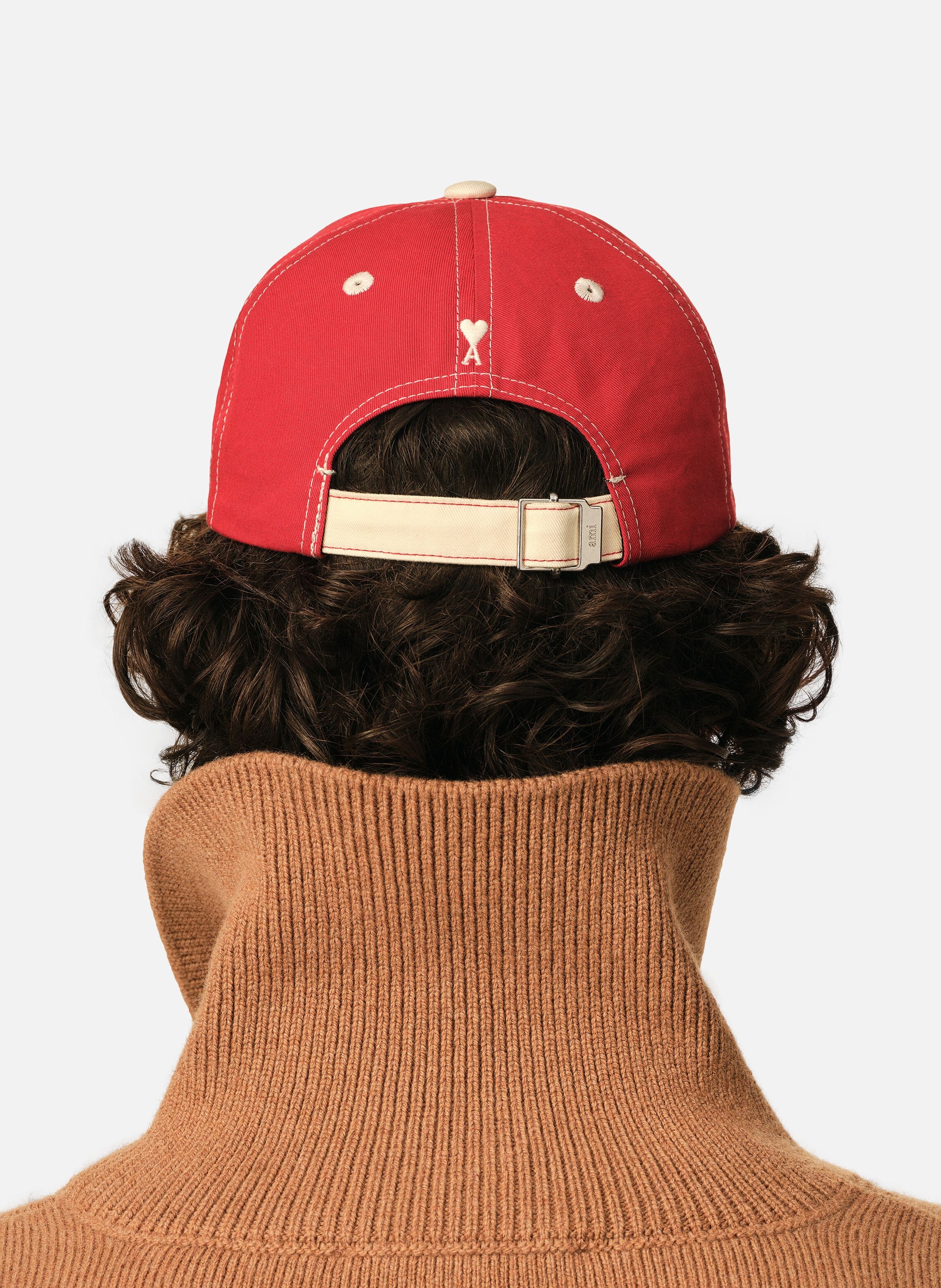 Casquette unisexe en coton broderie ami paris AMI PARIS Rouge