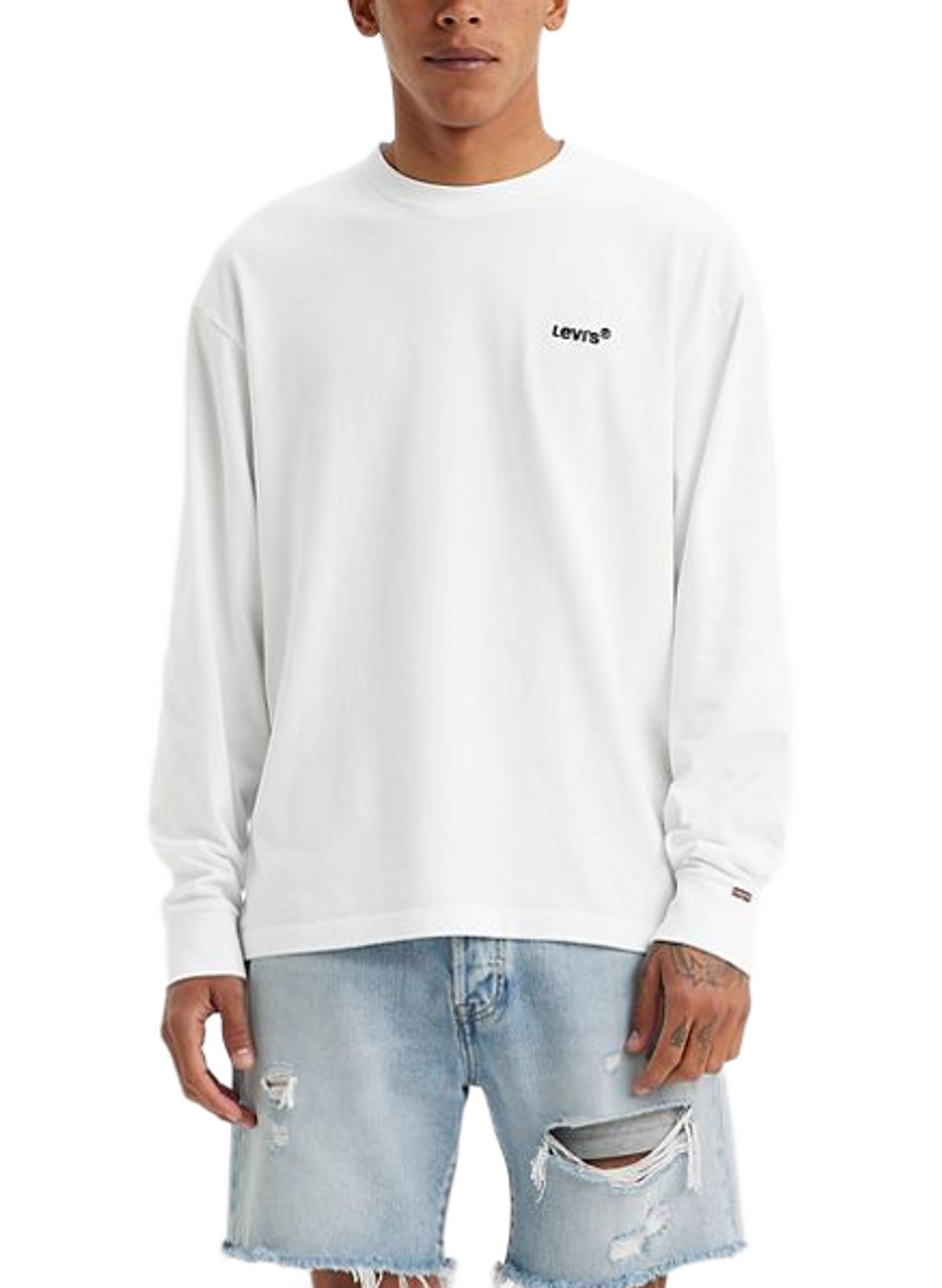 T-shirt droit col rond en coton LEVI'S Blanc