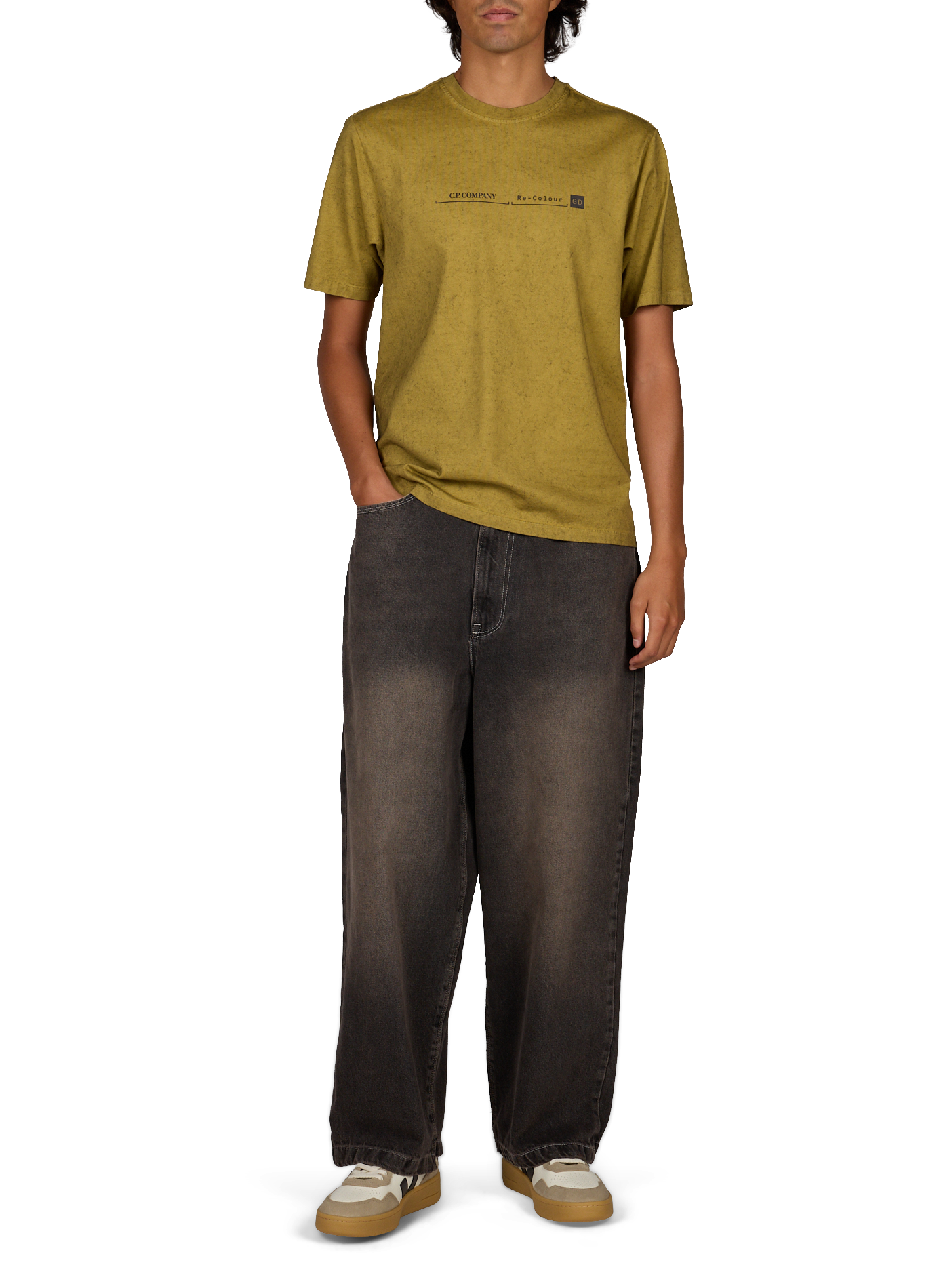 Logo cotton T-shirt CP COMPANY Khaki
