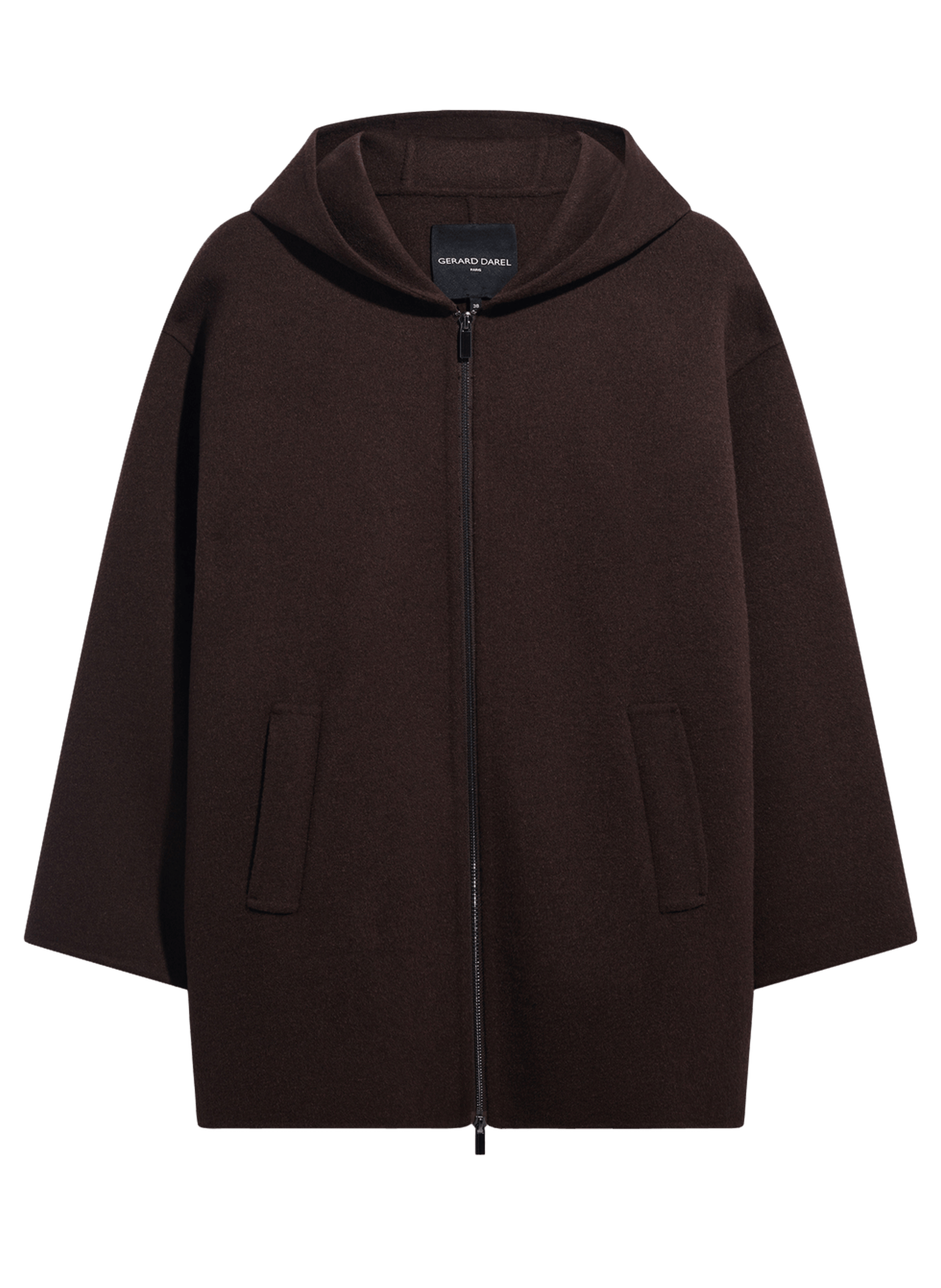 Manteau à capuche en laine double face - alva GERARD DAREL Marron