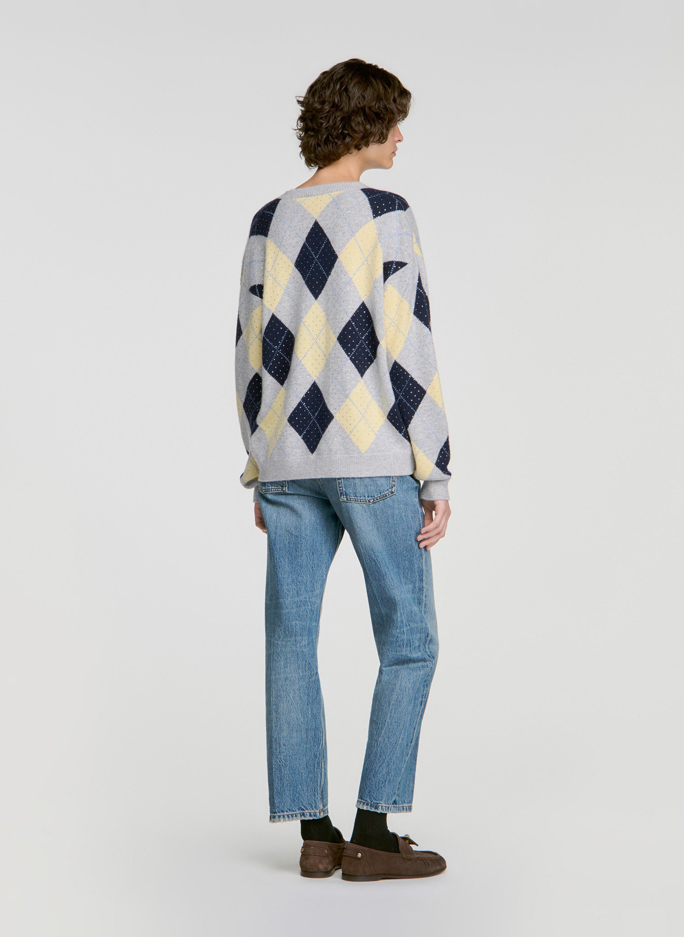 Pull oversize en laine SANDRO Gris