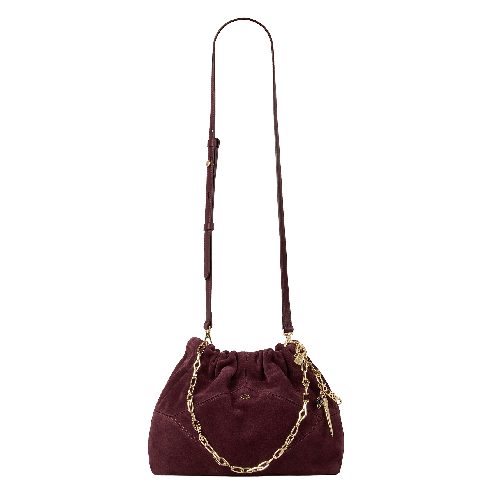 Sac porté épaule en cuir mini june tote BA&SH Violet