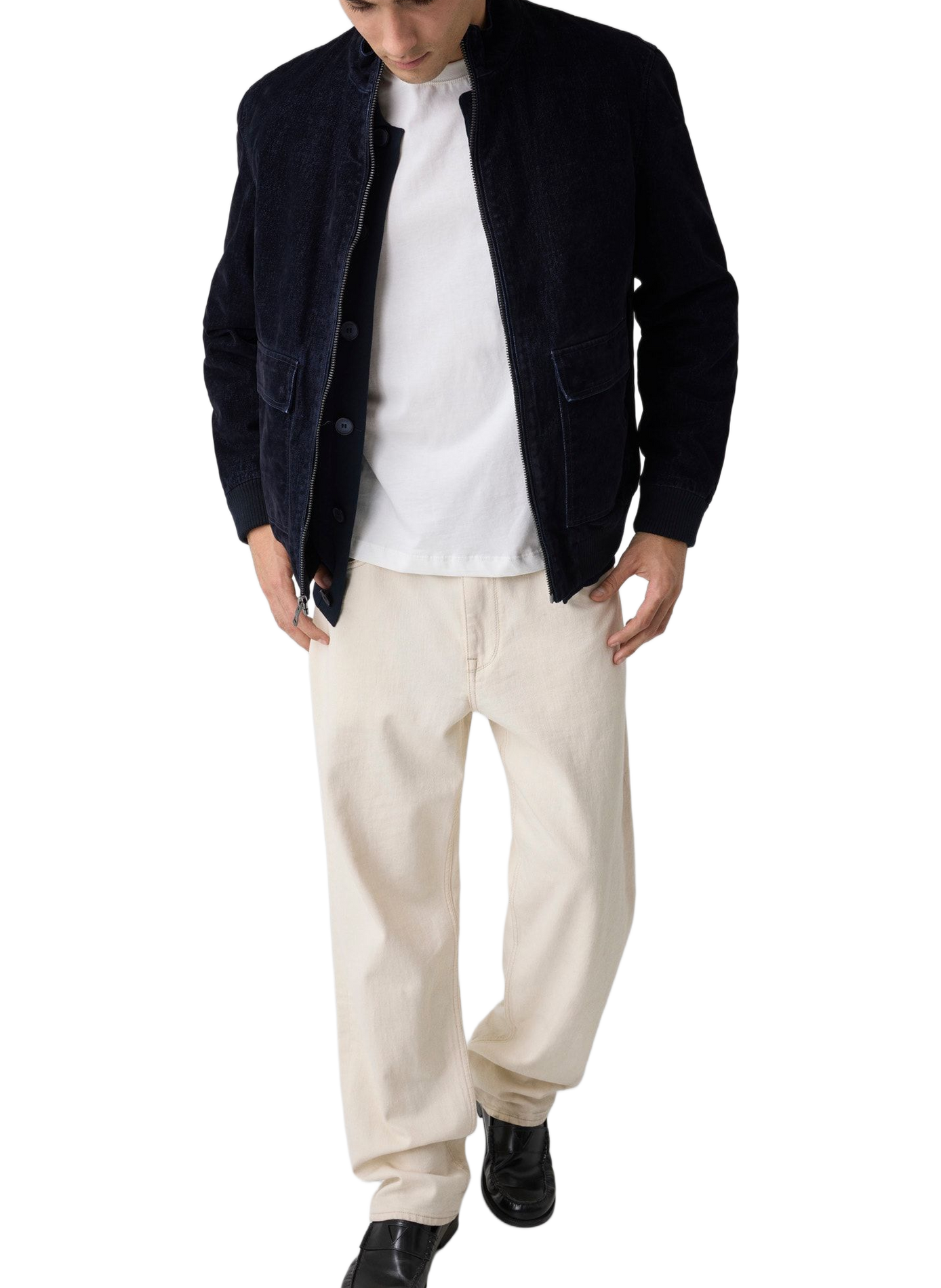 Cotton-blend velvet-look denim jacket GUESS Blue