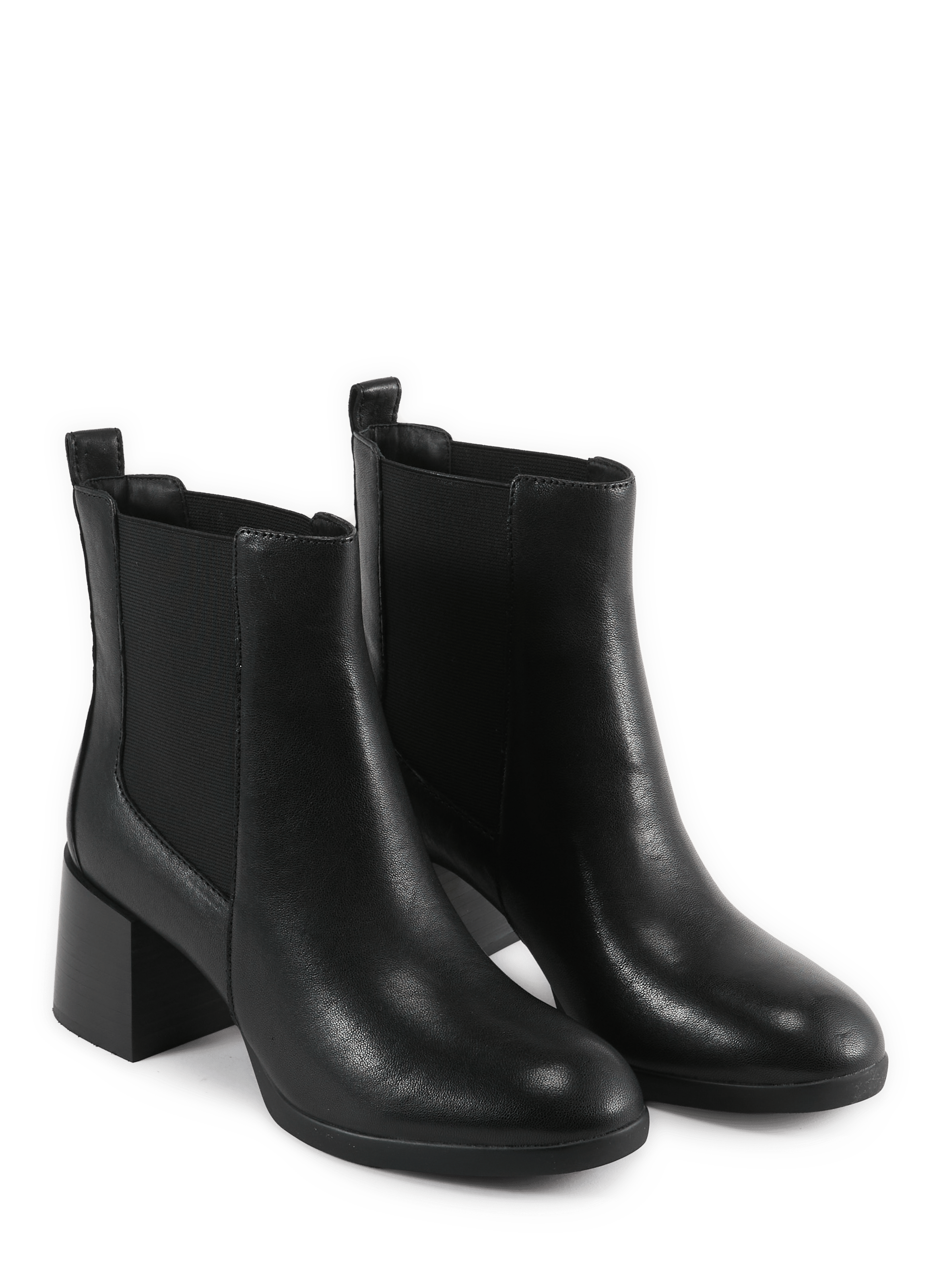 WALK PLEASURE 55T mixed leather ankle boots GEOX Black