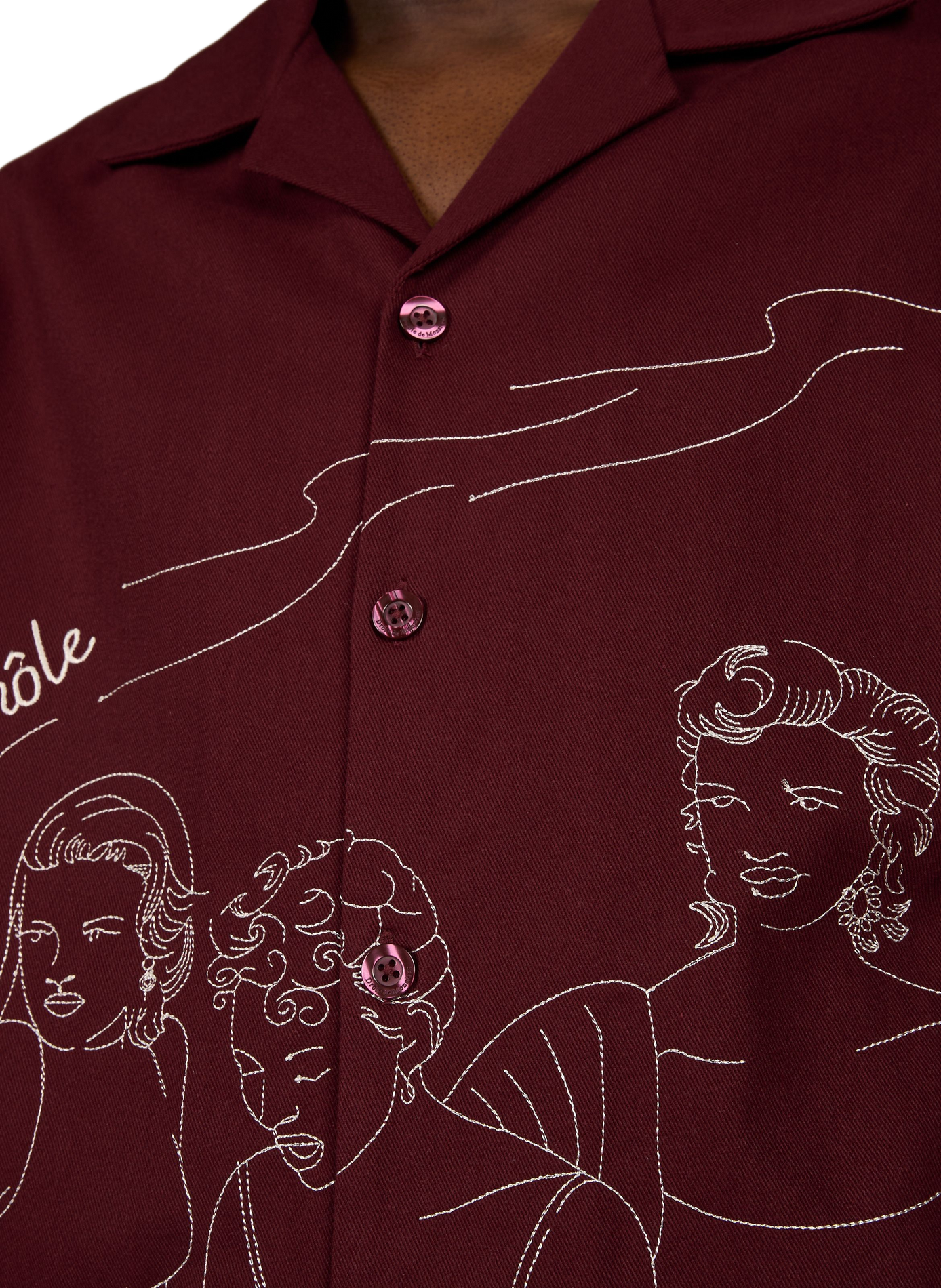Embroidered short-sleeved shirt DROLE DE MONSIEUR Red