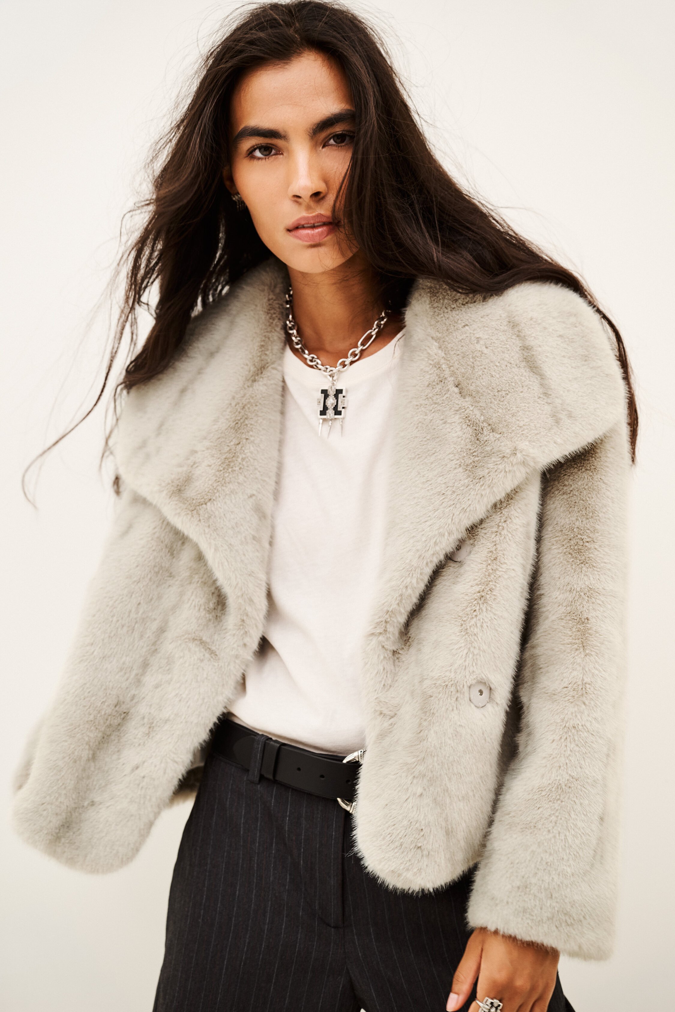 Oversized jas met foxy-bonteffect BA&SH Grijs