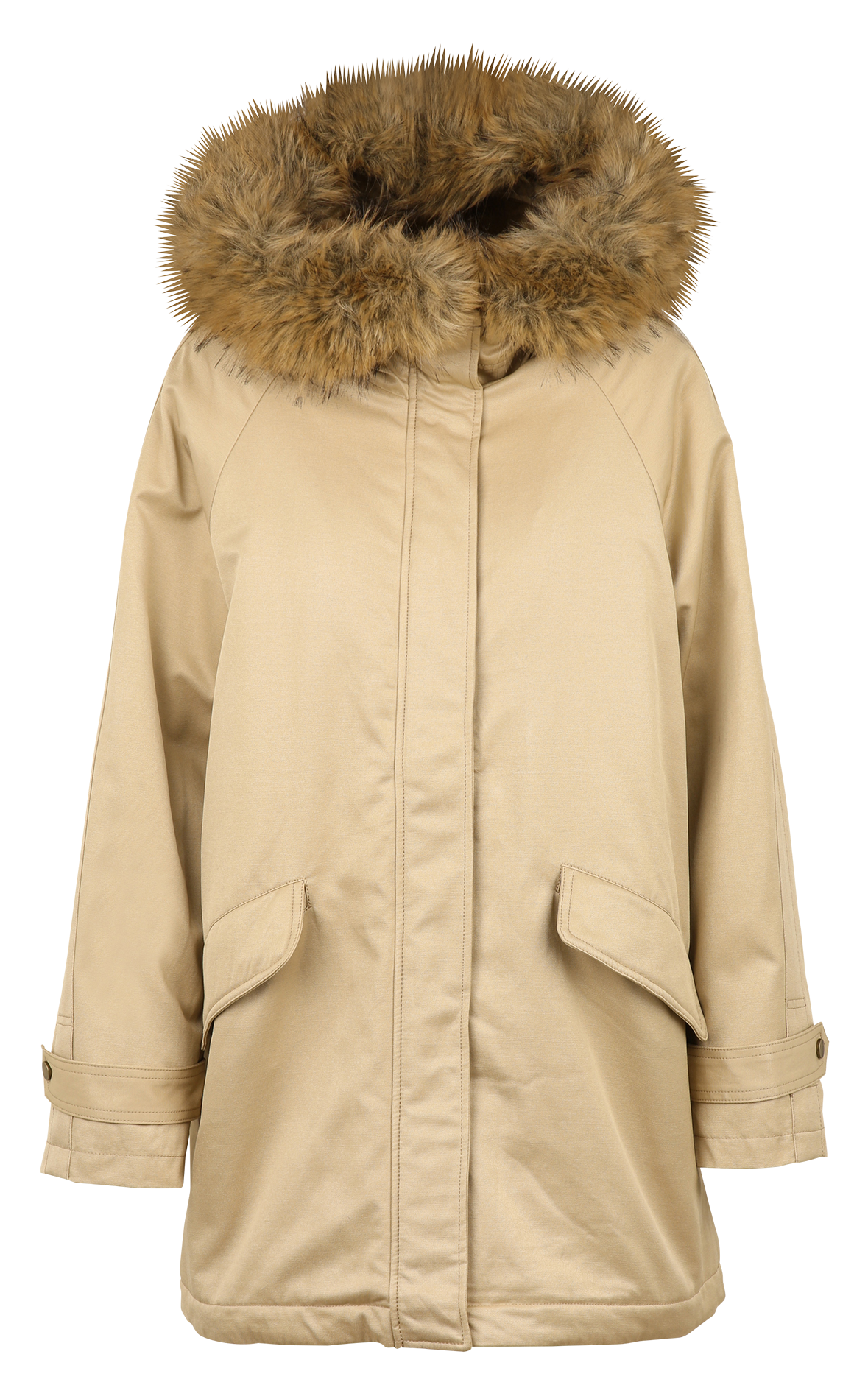 Parka met opstaande kraag van katoenmix LA FEE MARABOUTEE Beige