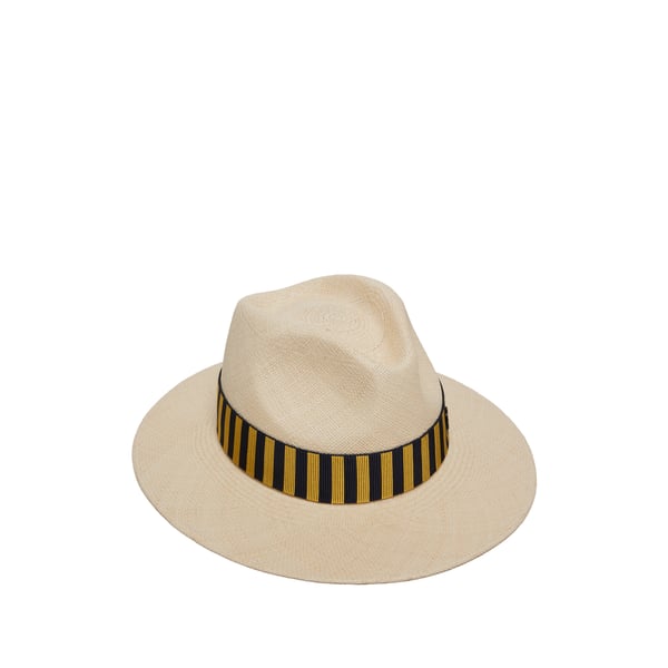 Chapeau fedora en paille naturelle Rico