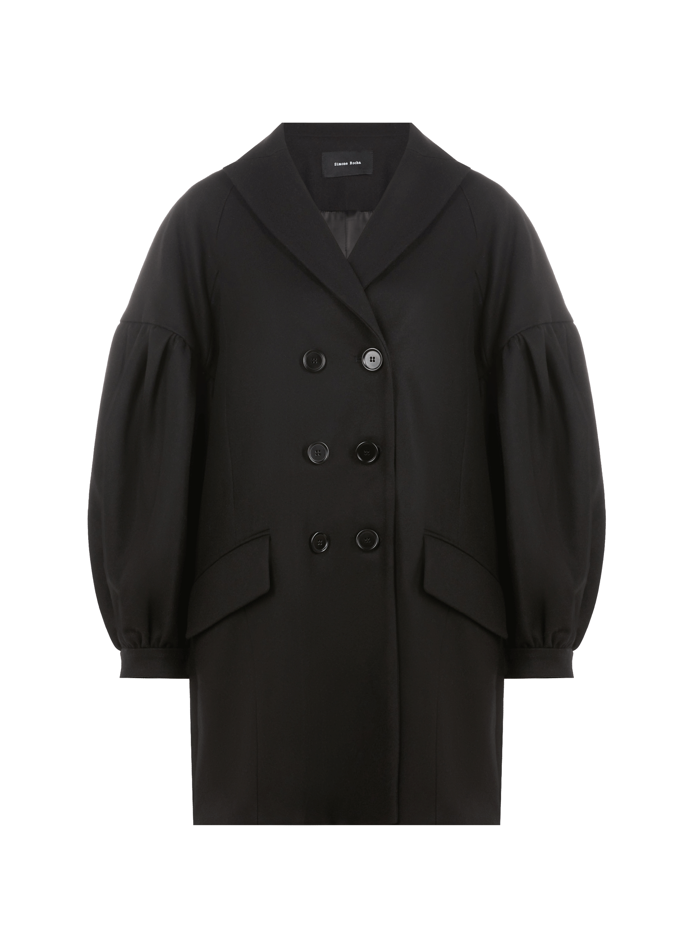 SIMONE ROCHA Mid-length wool coat Black