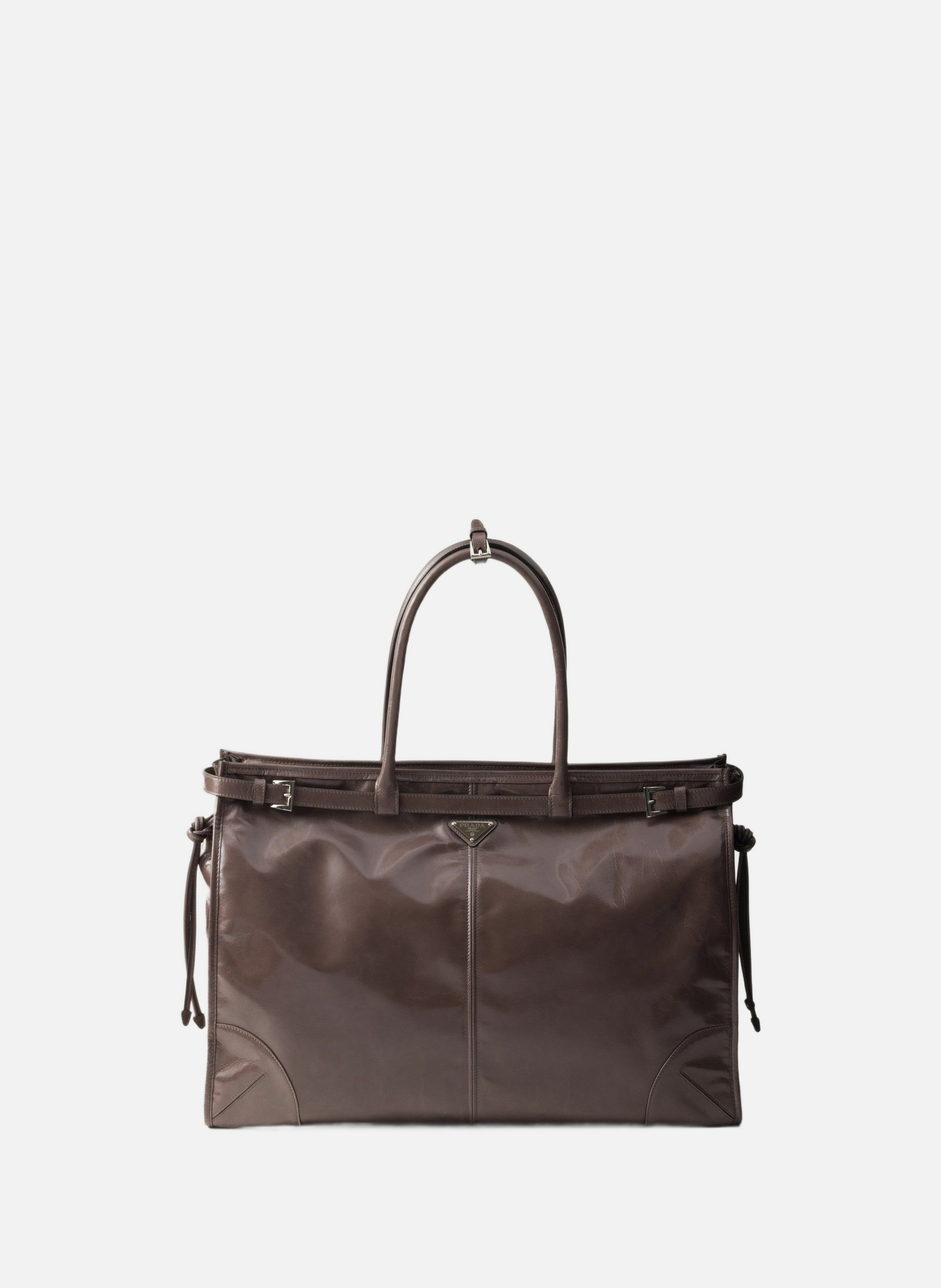 Cabas prada bonnie en cuir PRADA Gris