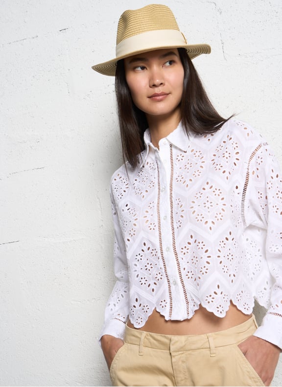 Chemise droite en coton Blanc by IKKS IKKS Chemise droite en coton Blanc