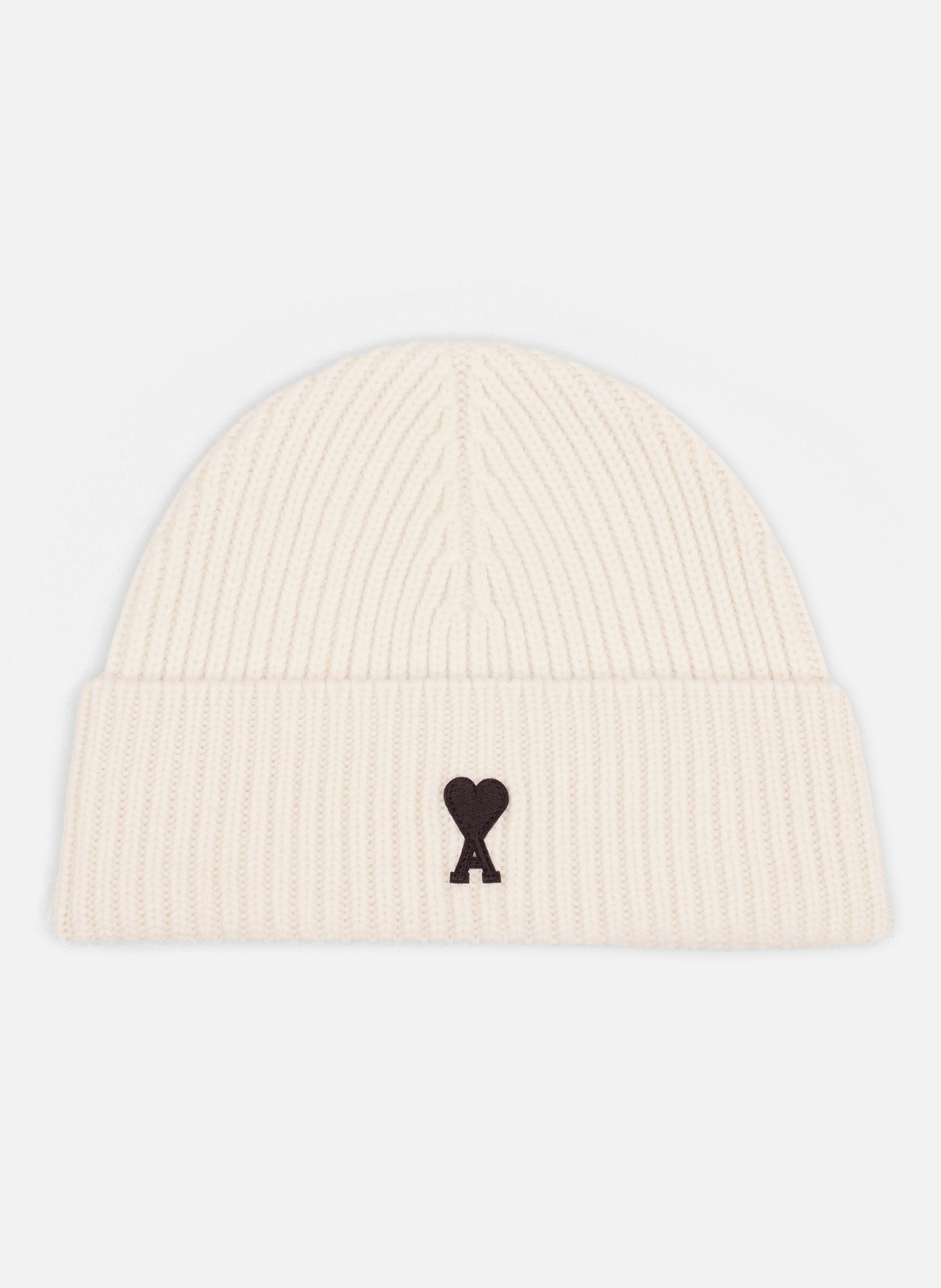 Bonnet ami de coeur en laine unisexe AMI PARIS Blanc