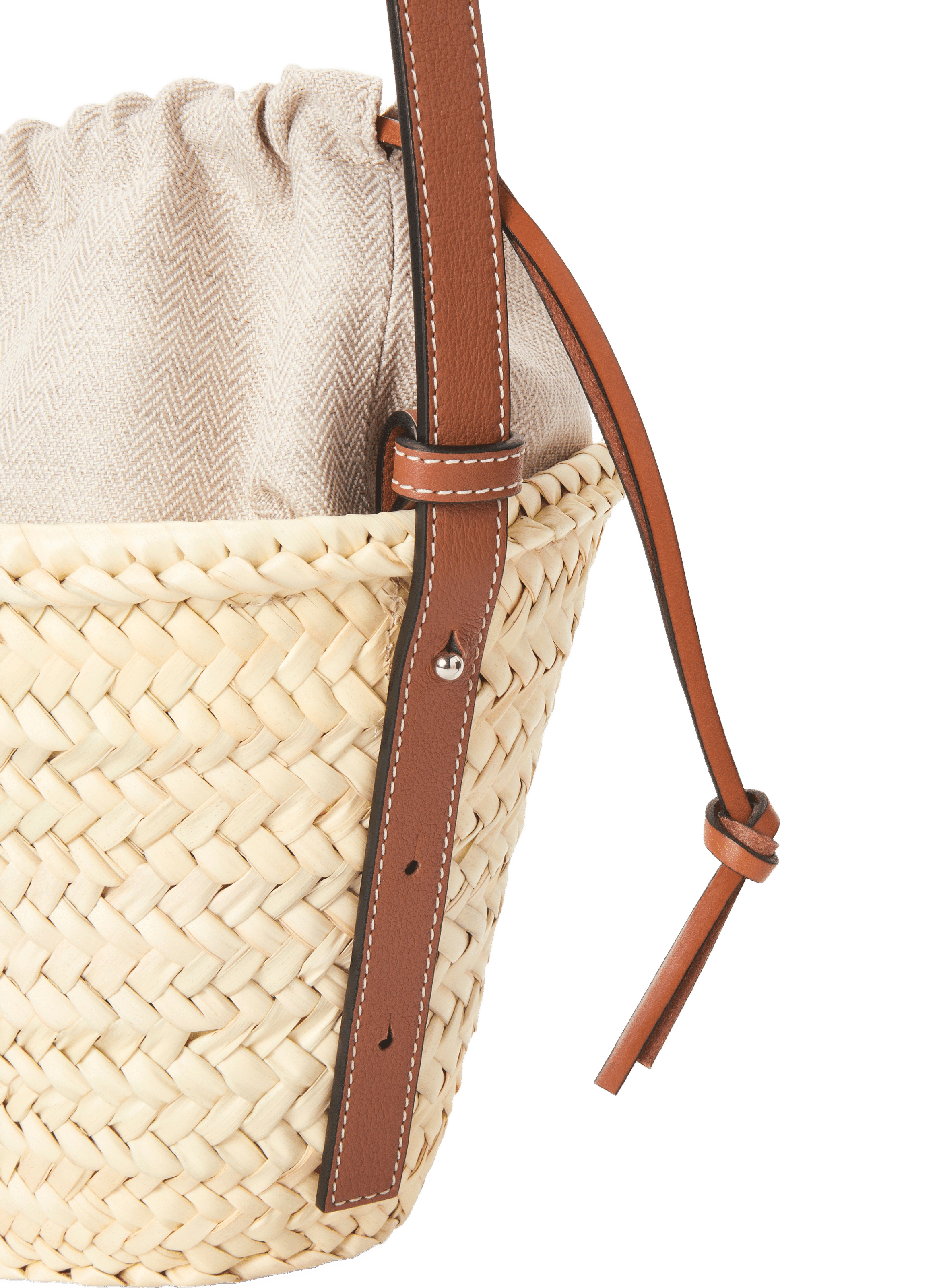 Drawstring bucket bag in leather and palm tree LOEWE Multicolour