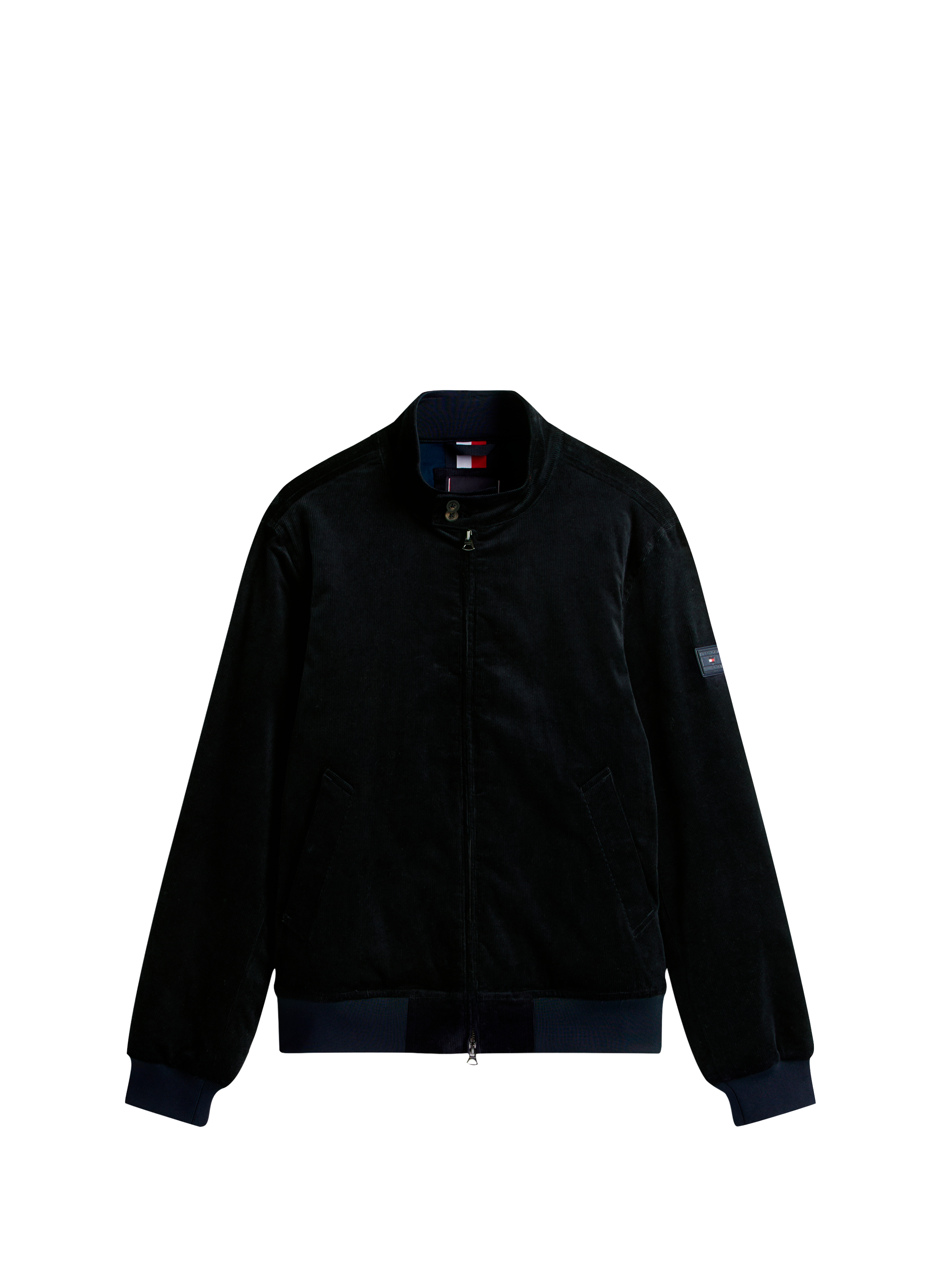 Ribbed velvet effect jacket in mixed cotton TOMMY HILFIGER Blue