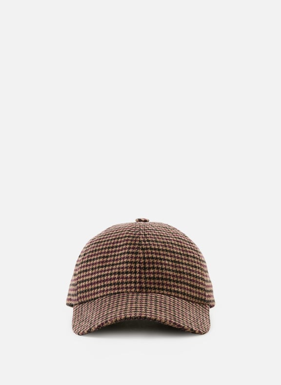 Casquette imprimé pied de poule Rouge by SAISON 1865 SAISON 1865 Casquette imprimé pied de poule Rouge