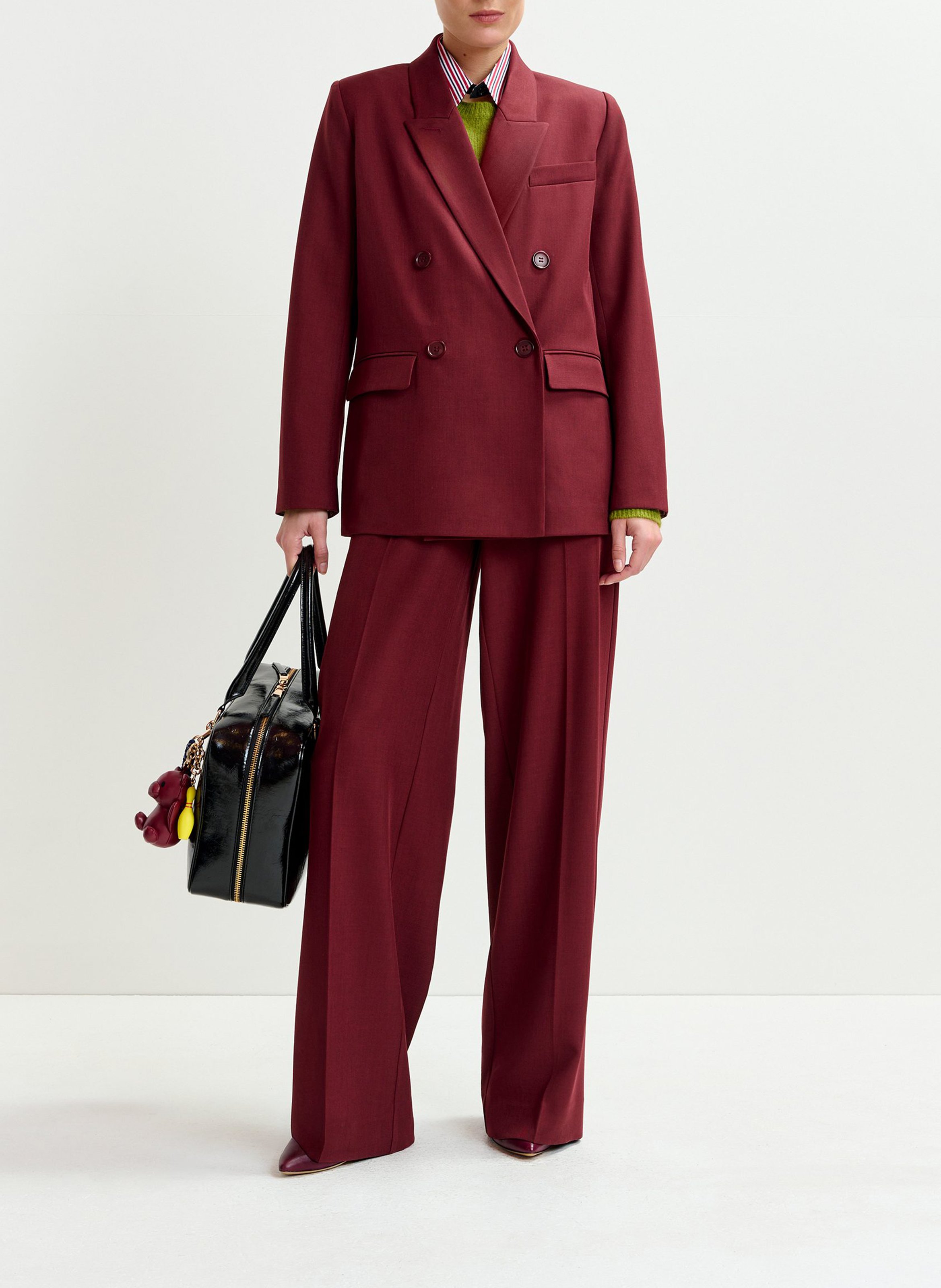 Pantalon tailleur taille haute uni izi ESSENTIEL ANTWERP Rouge