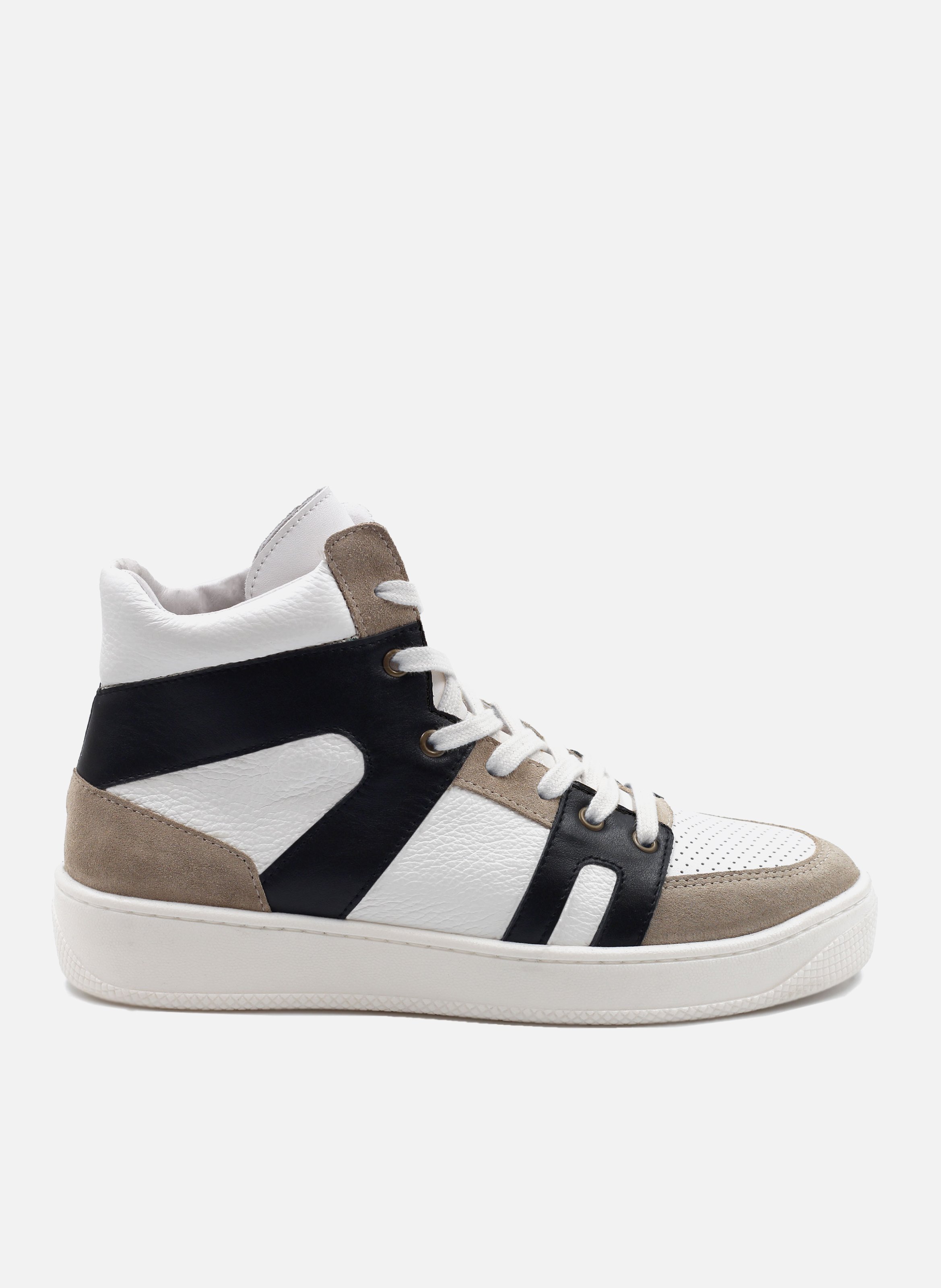 Baskets montantes cuir JULES & JENN Blanc