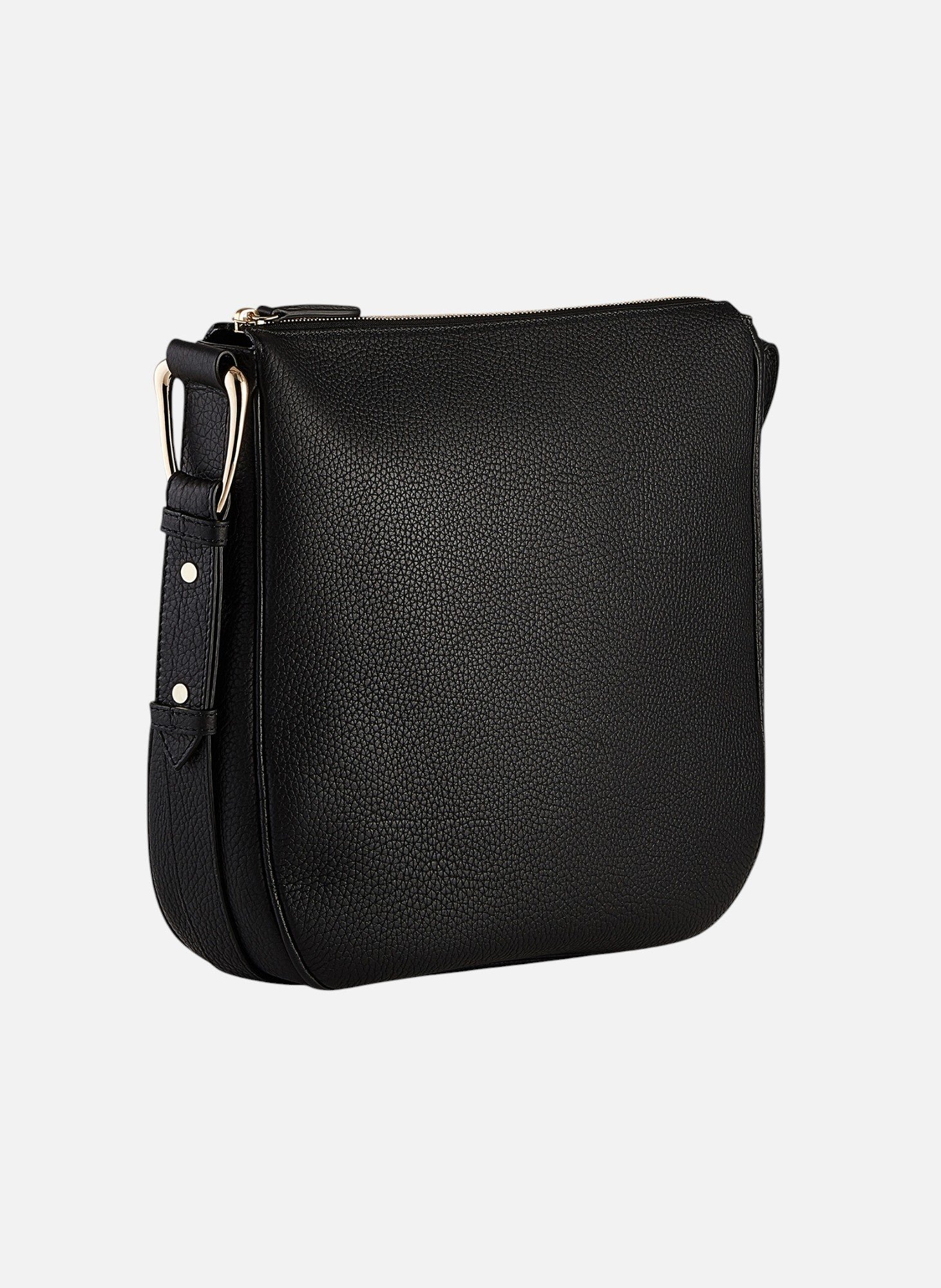 Sac hobo moyen modèle madeleine en cuir de taurillon grainé LE TANNEUR Noir