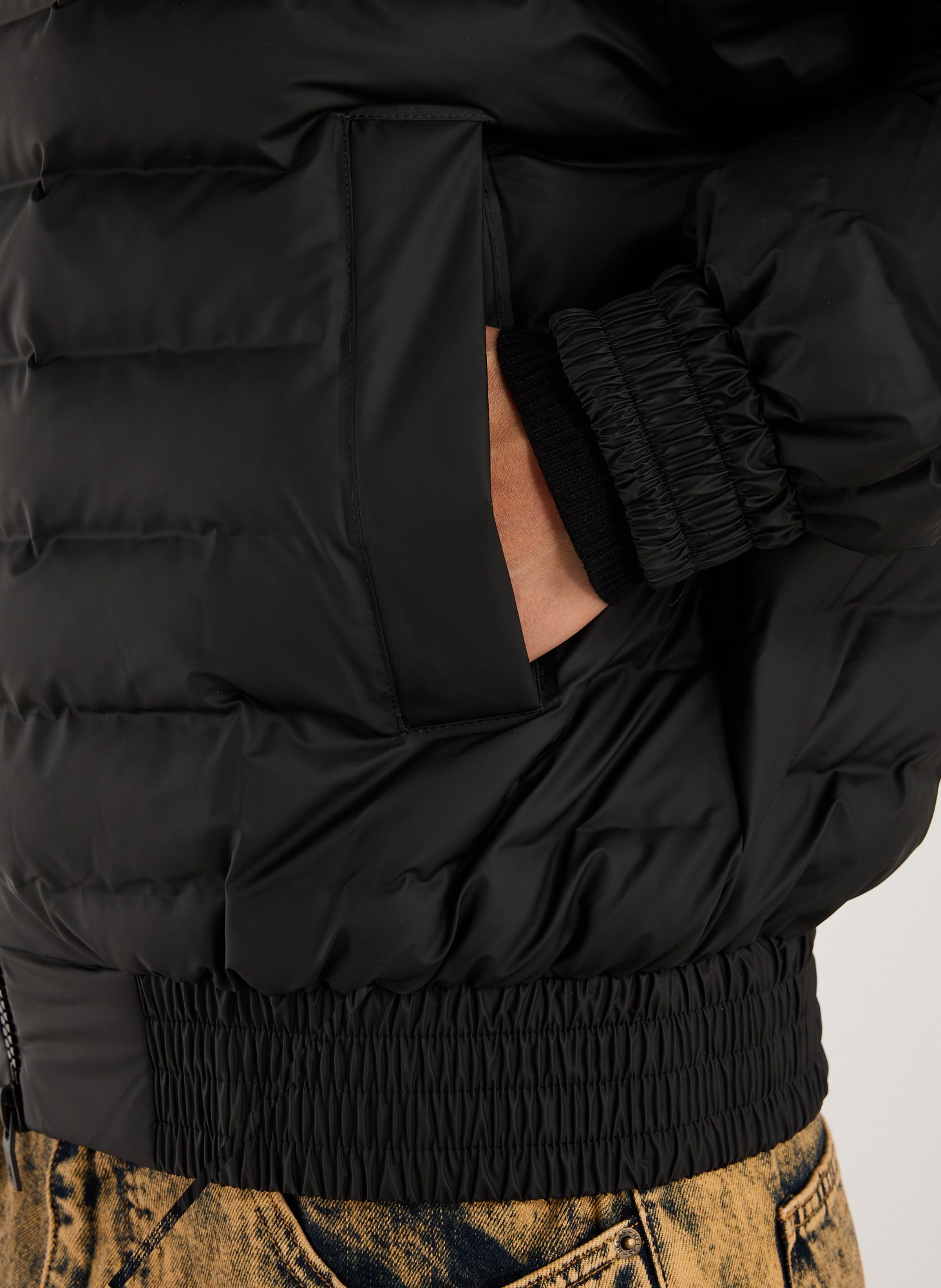 Quilted high-neck puffer jacket RAINS Black