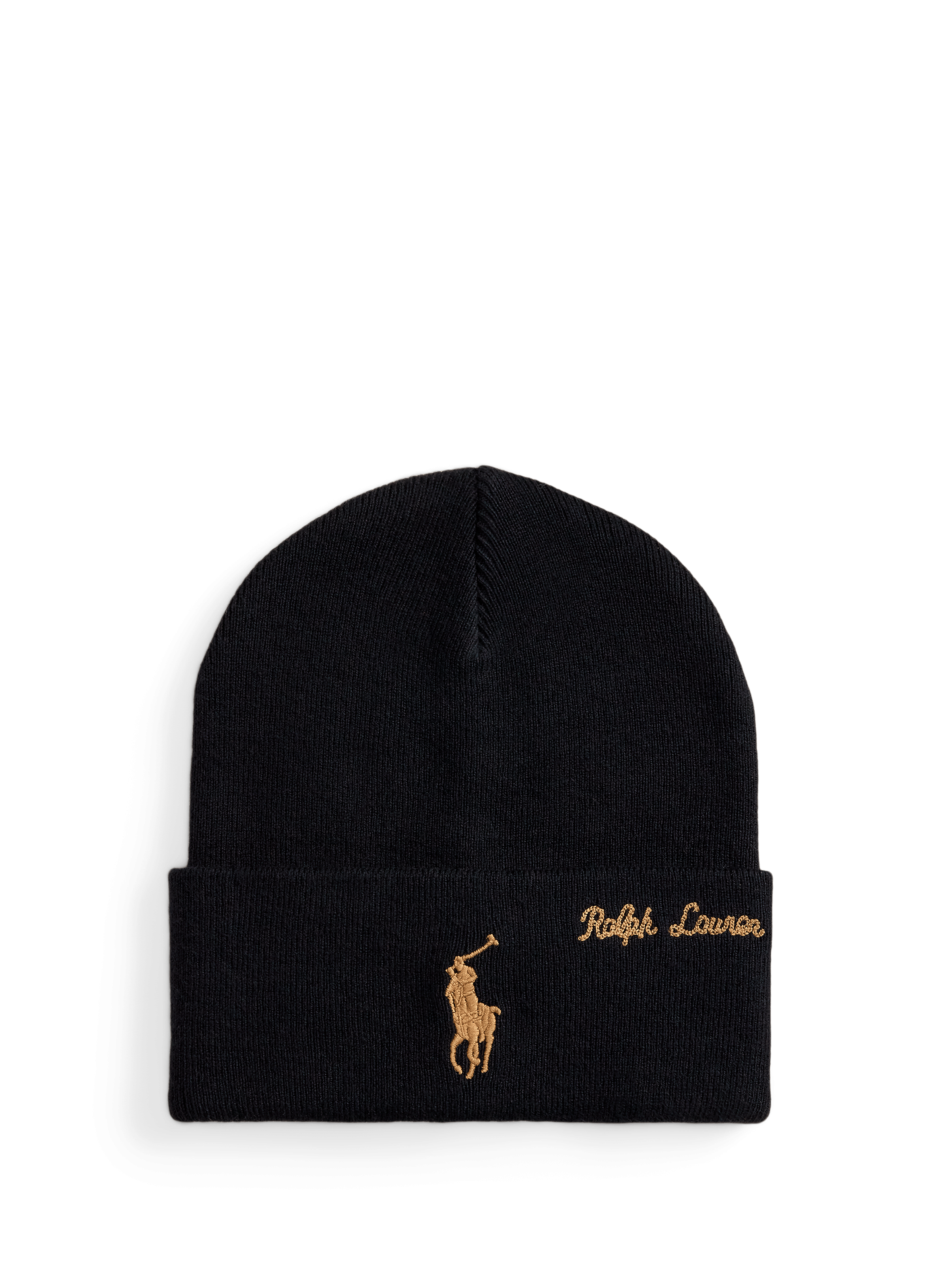 POLO RALPH LAUREN Bonnet à logo en coton Noir