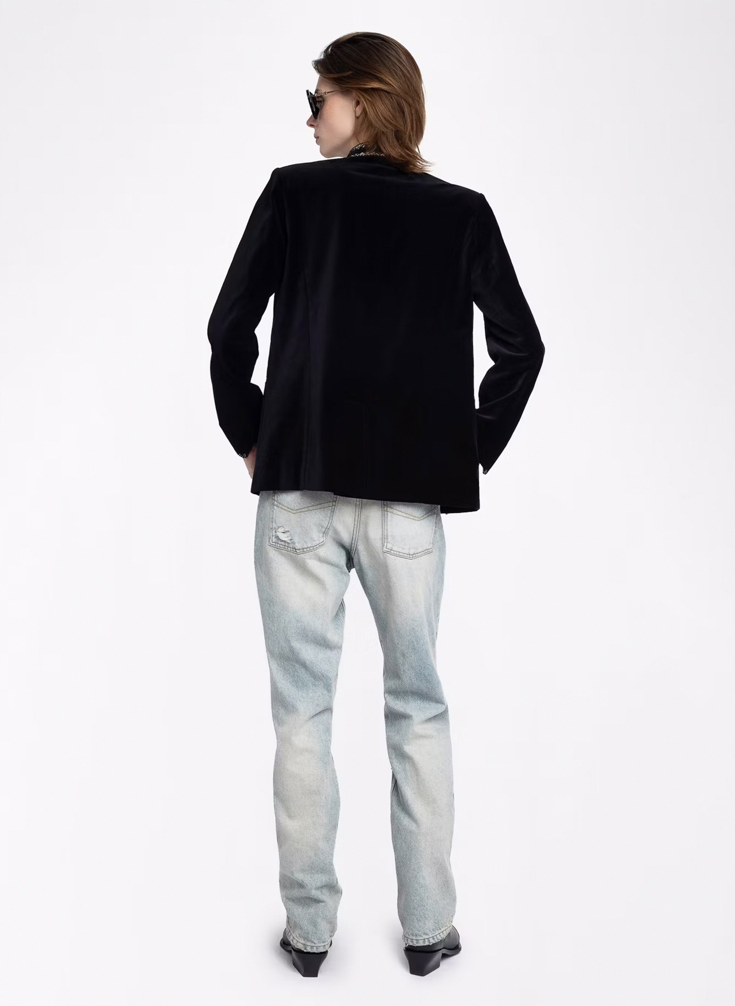 Blazer droit col officier en coton verysa ZADIG&VOLTAIRE Noir