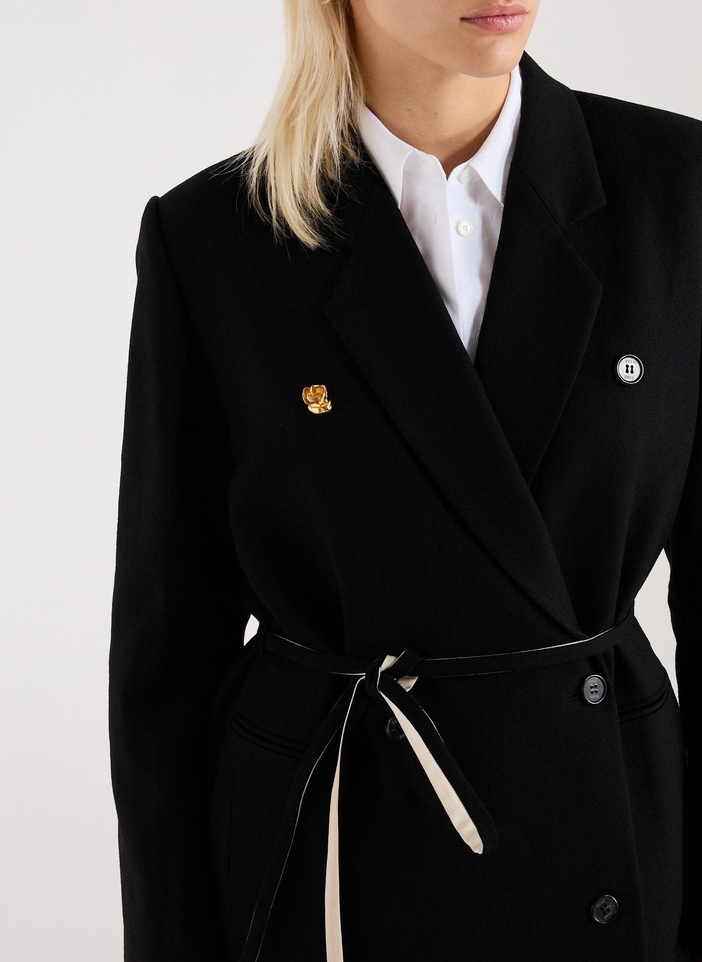 Single-breasted wool Coat EENK Black