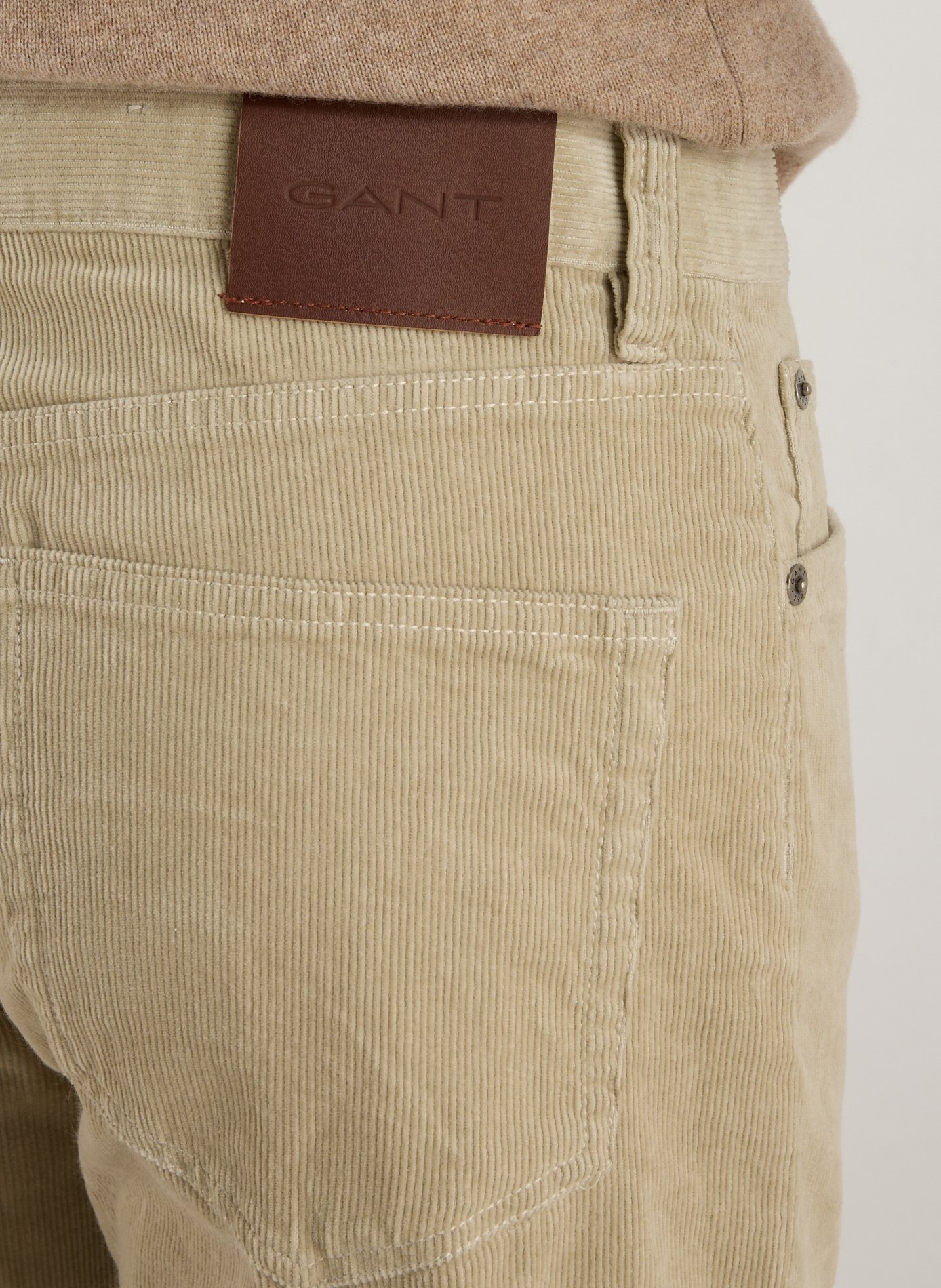 Pantalon slim en coton mélangé GANT Beige