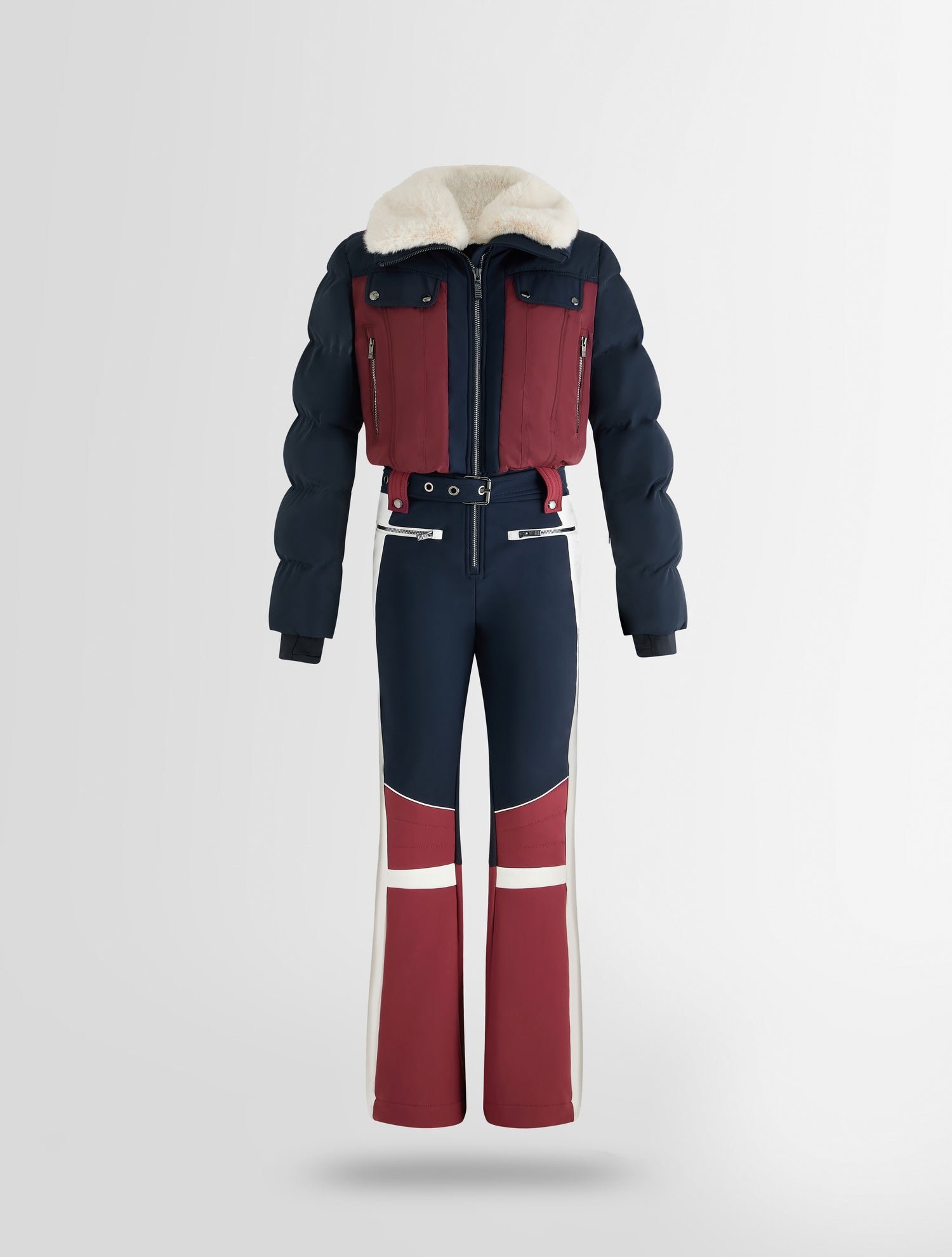 Combinaison de ski karei col tailleur coupe ajusté FUSALP Rouge