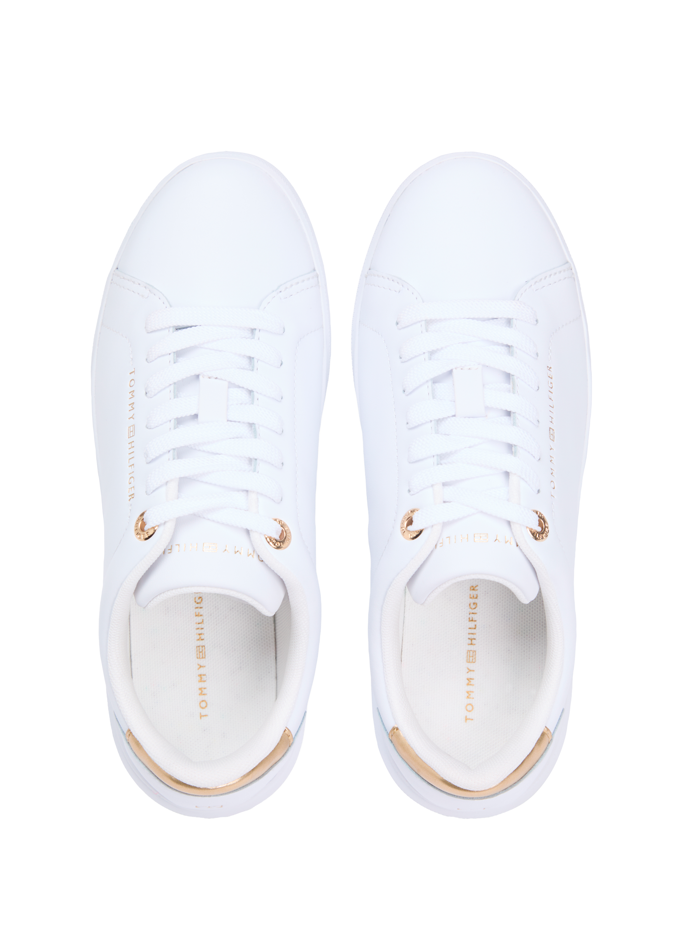 Baskets basses à lacet en cuir TOMMY HILFIGER Blanc