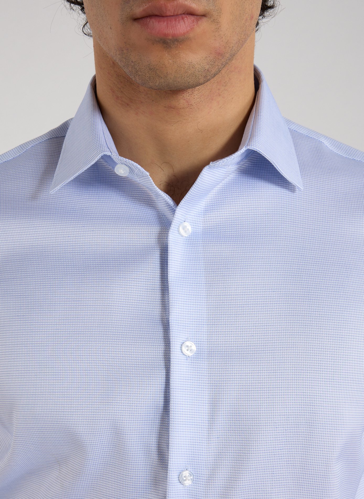 Slim cotton-blend shirt CALVIN KLEIN Blue