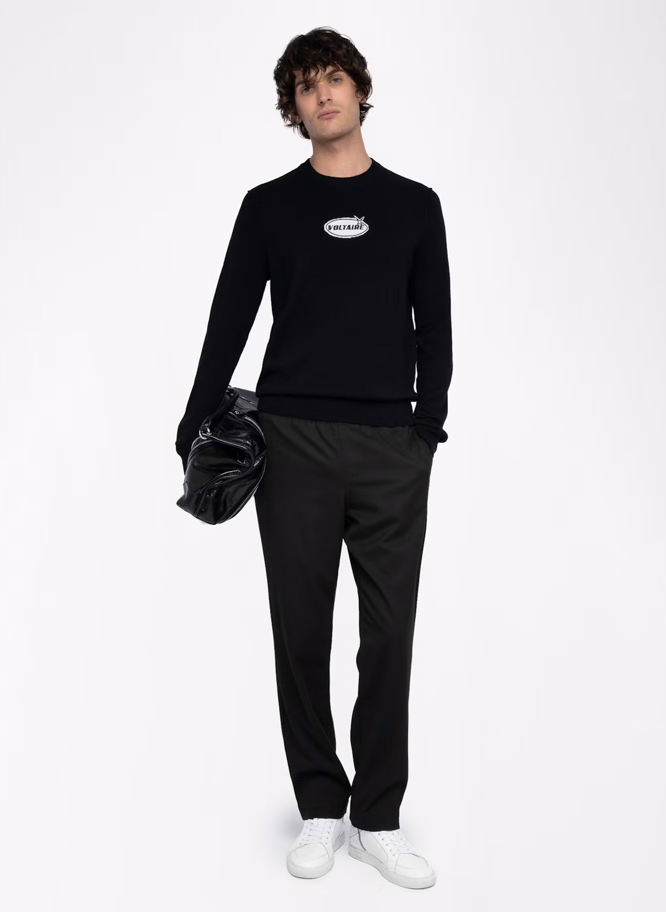 Pull droit col rond en laine et cachemire kennedy ZADIG&VOLTAIRE Noir