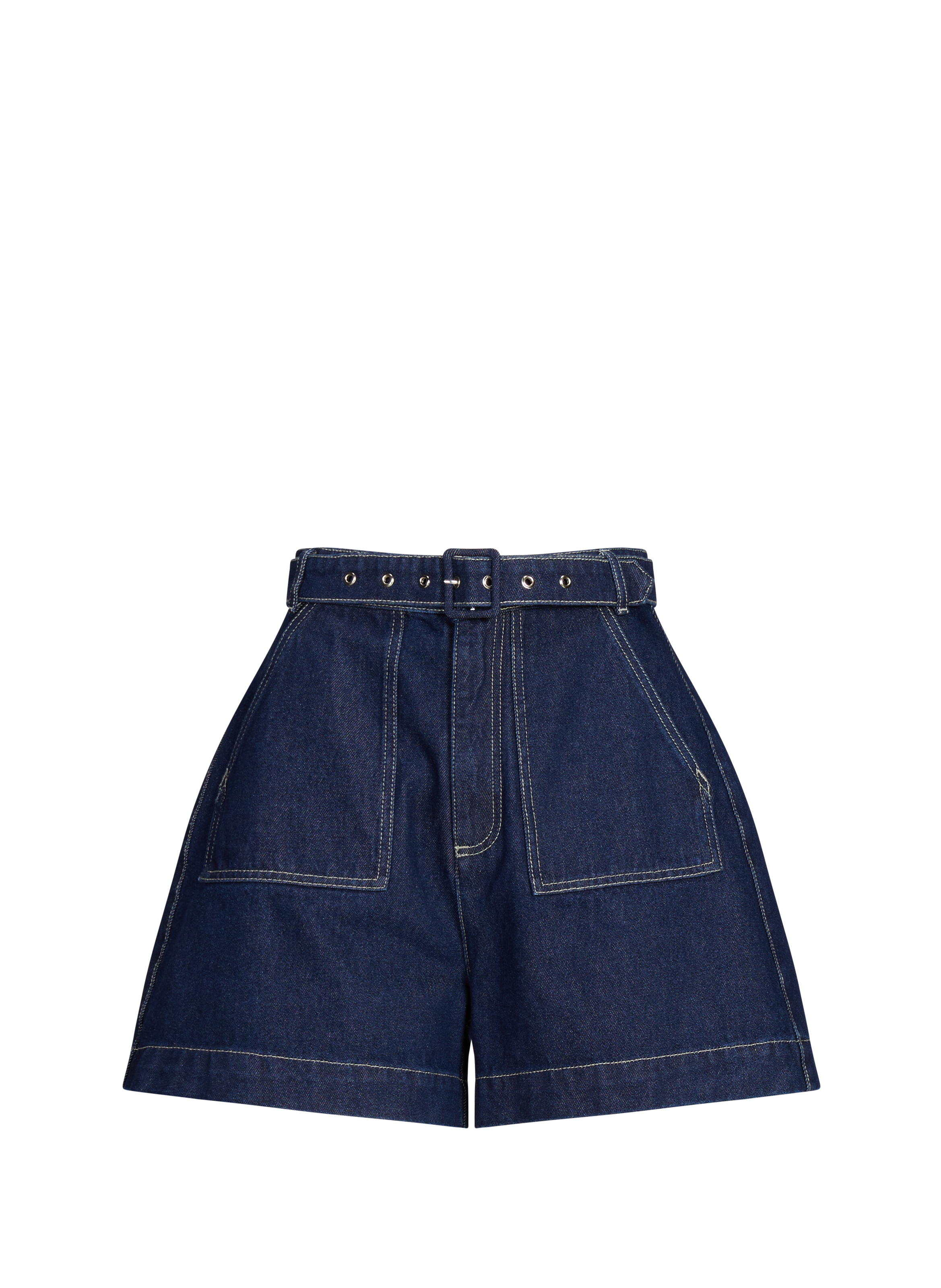 MARQUES ALMEIDA Short denim en coton Bleu