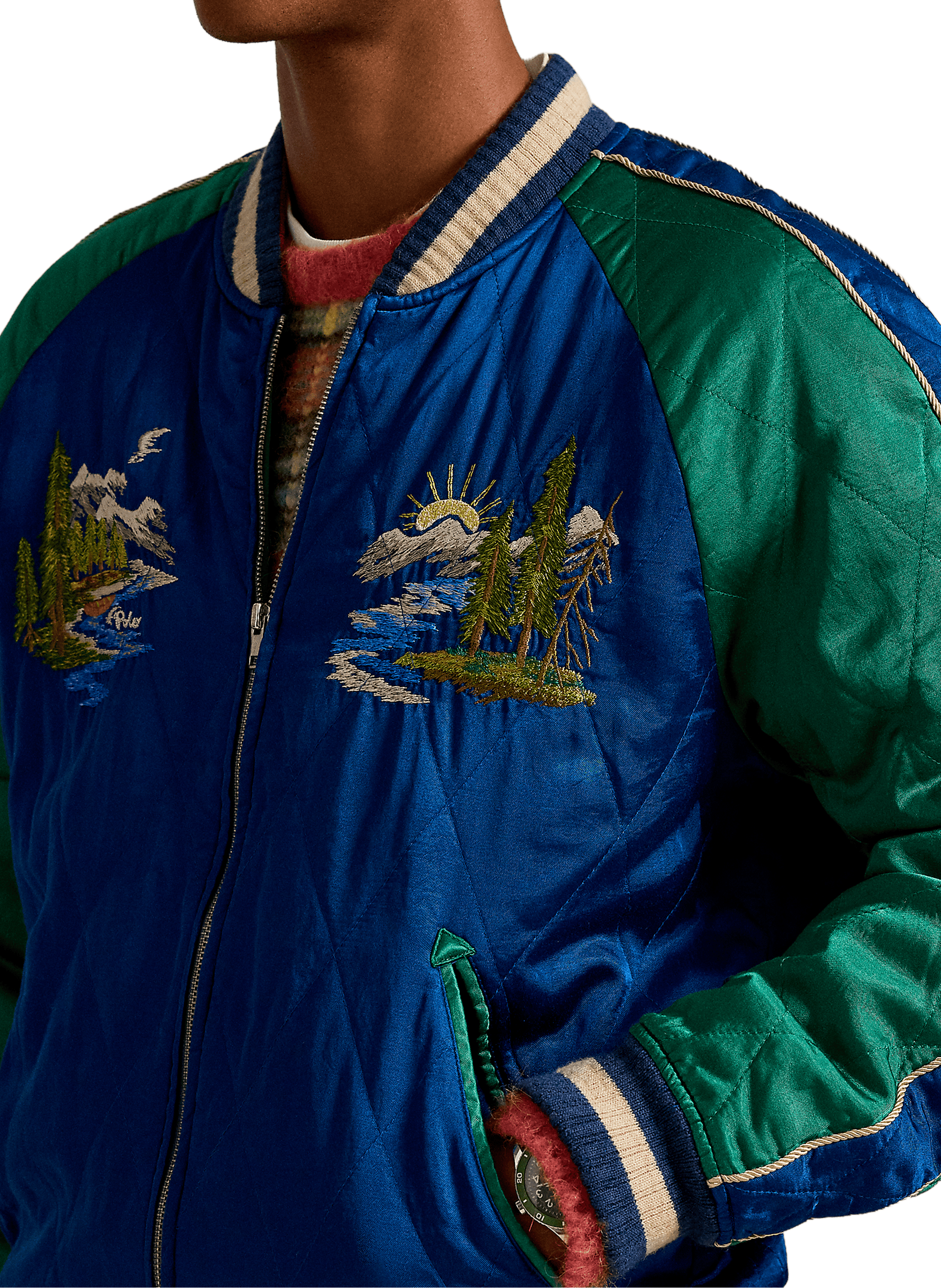 Blouson brodé POLO RALPH LAUREN Bleu