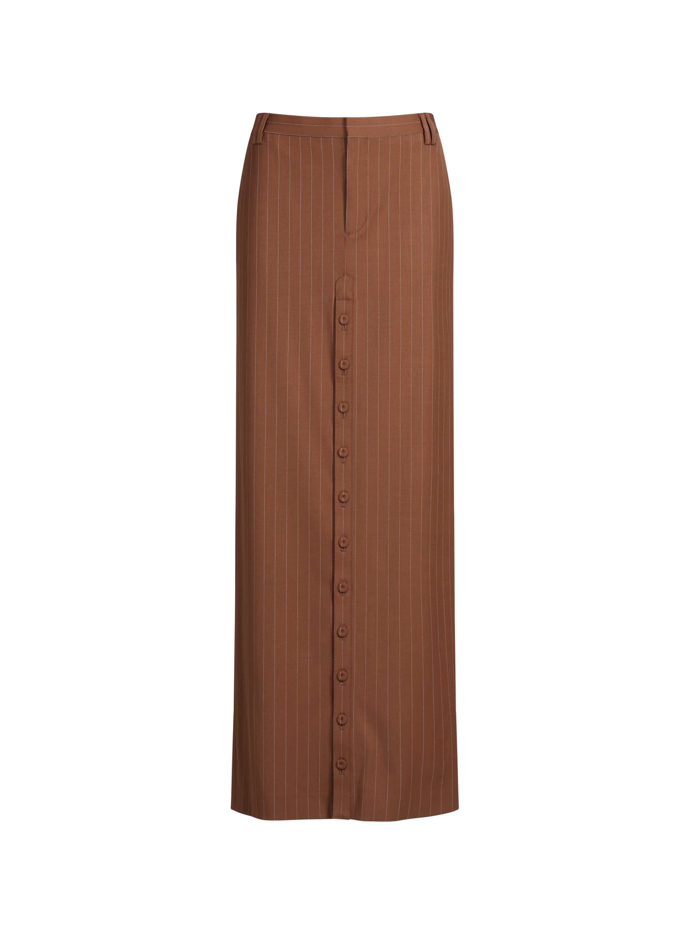 Jupes droite à rayures en laine vierge mélangée JEAN PAUL GAULTIER Marron