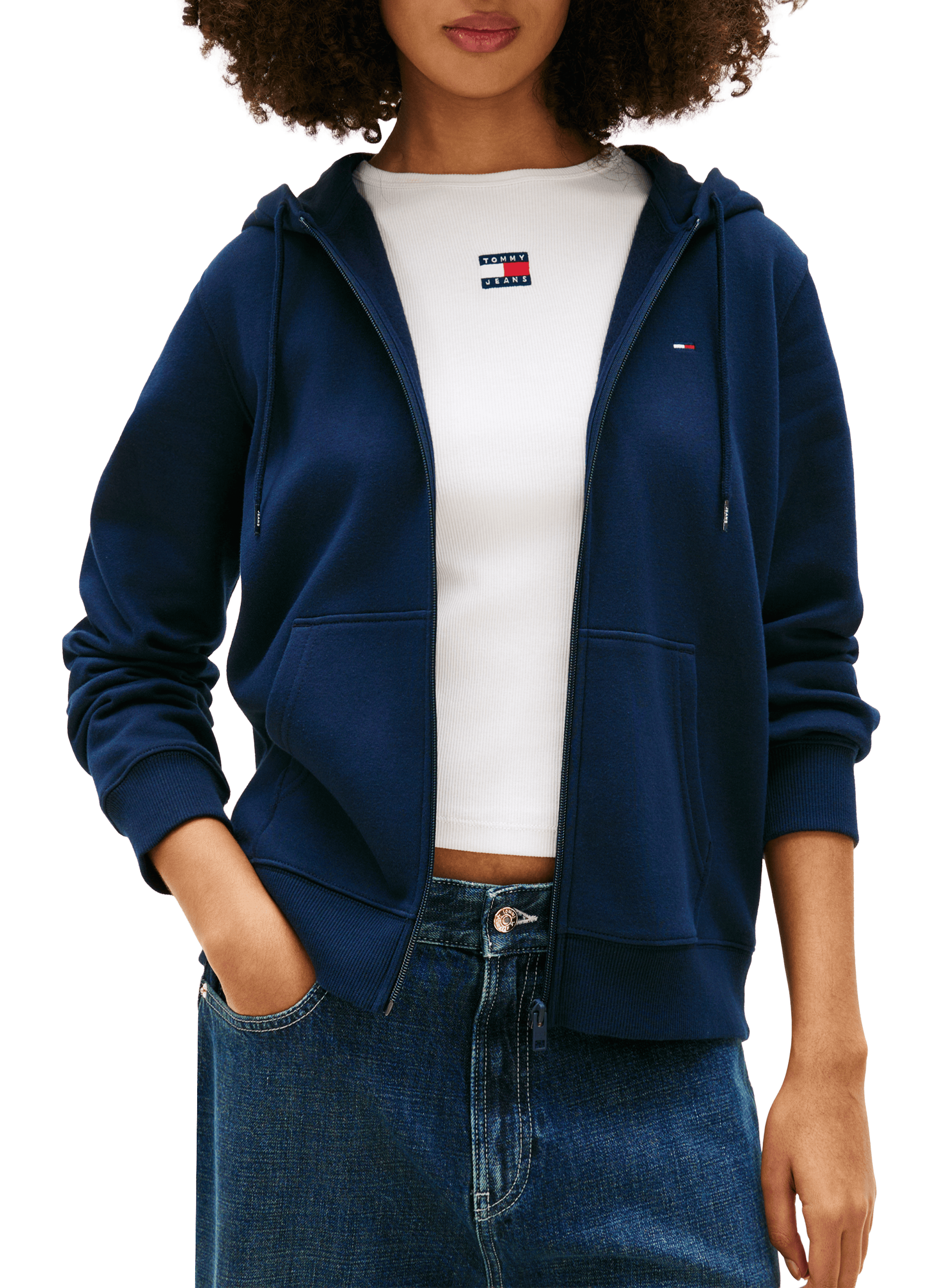 Hoodie à capuche en coton mélangé TOMMY HILFIGER Bleu