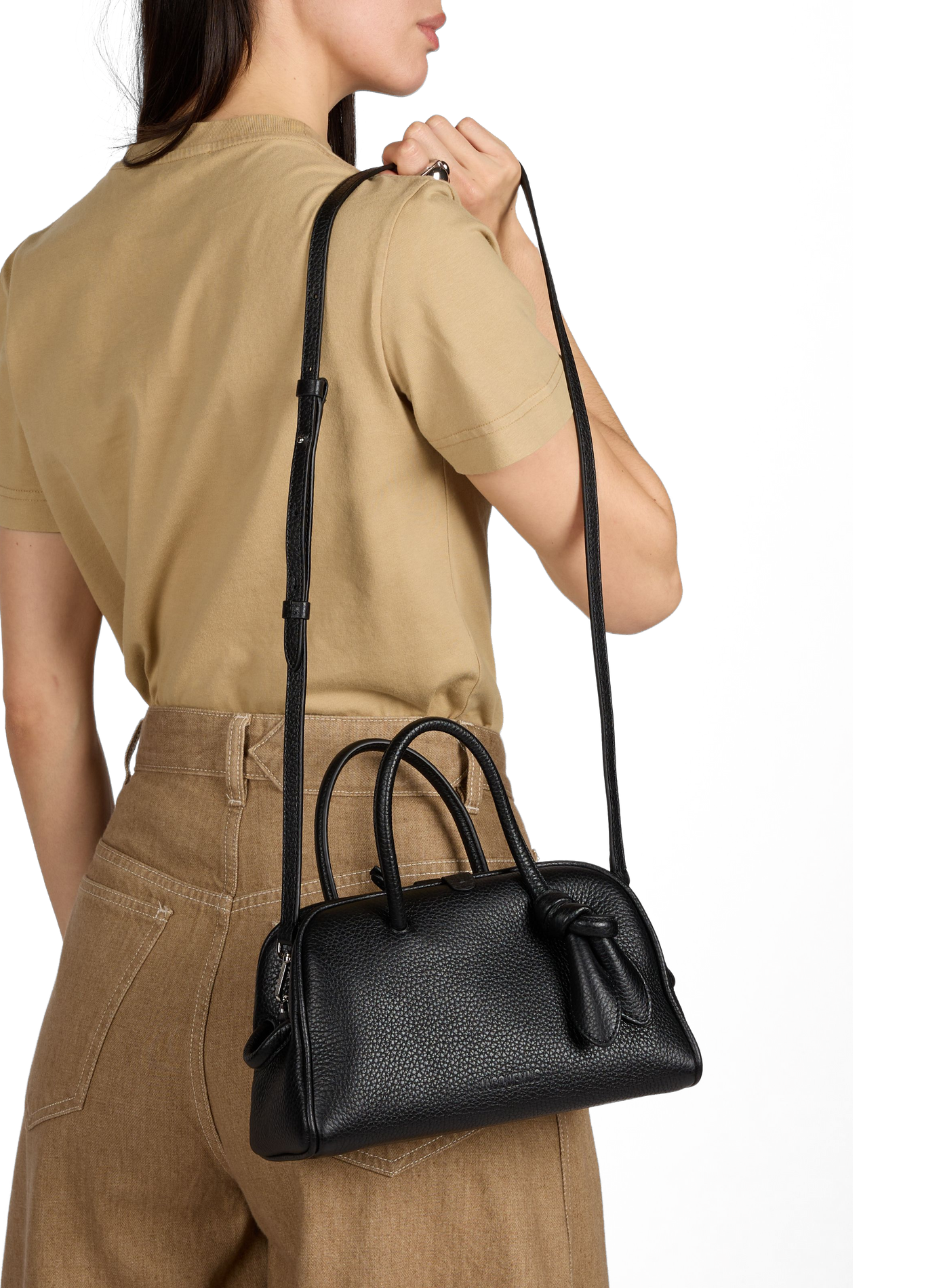 Sac Le Petit Turismo en cuir grainé JACQUEMUS Noir