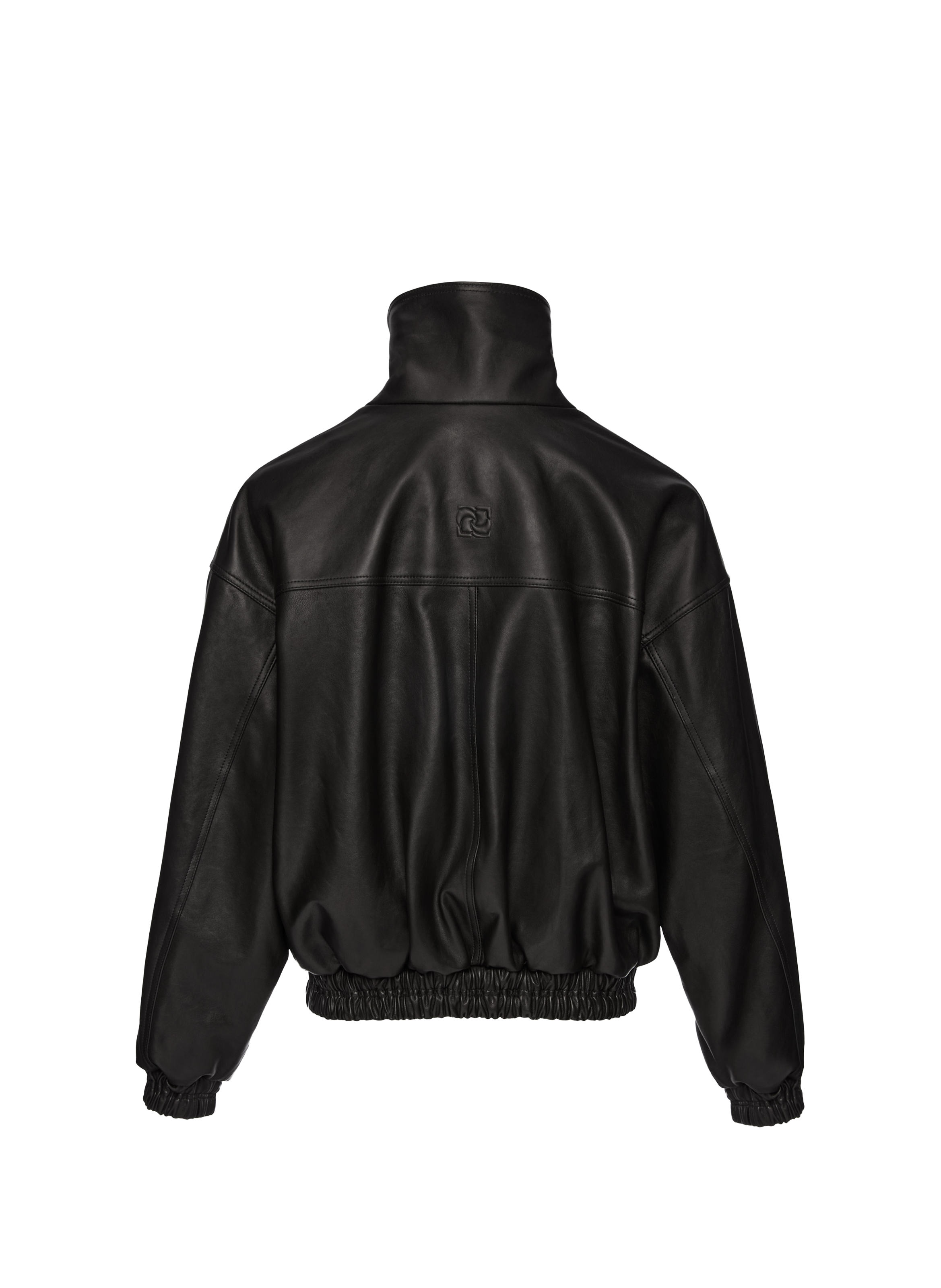 Double-collar sheepskin leather jacket MAGDA BUTRYM Black