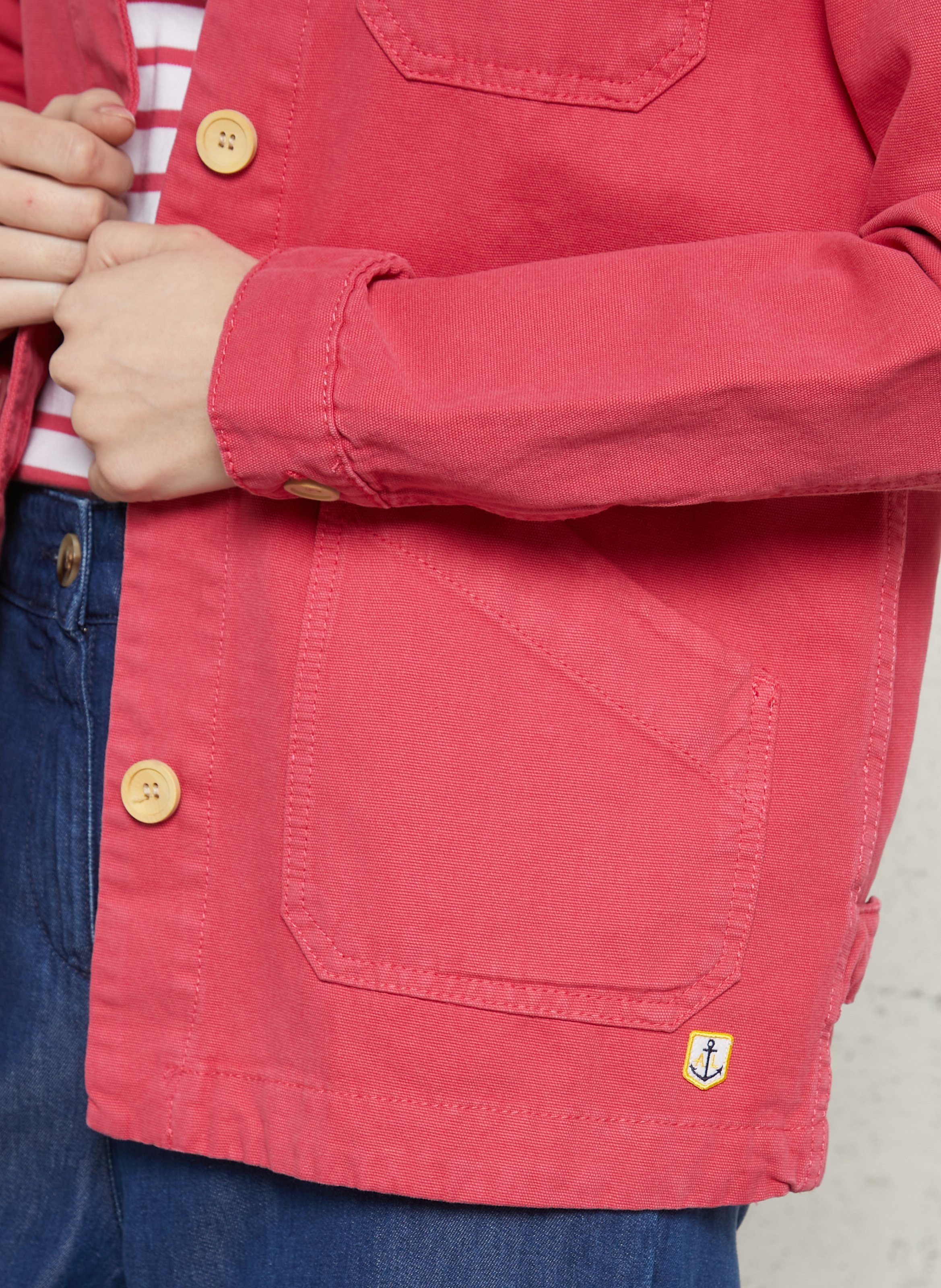 Veste pêcheur droite en coton ARMOR-LUX Rose