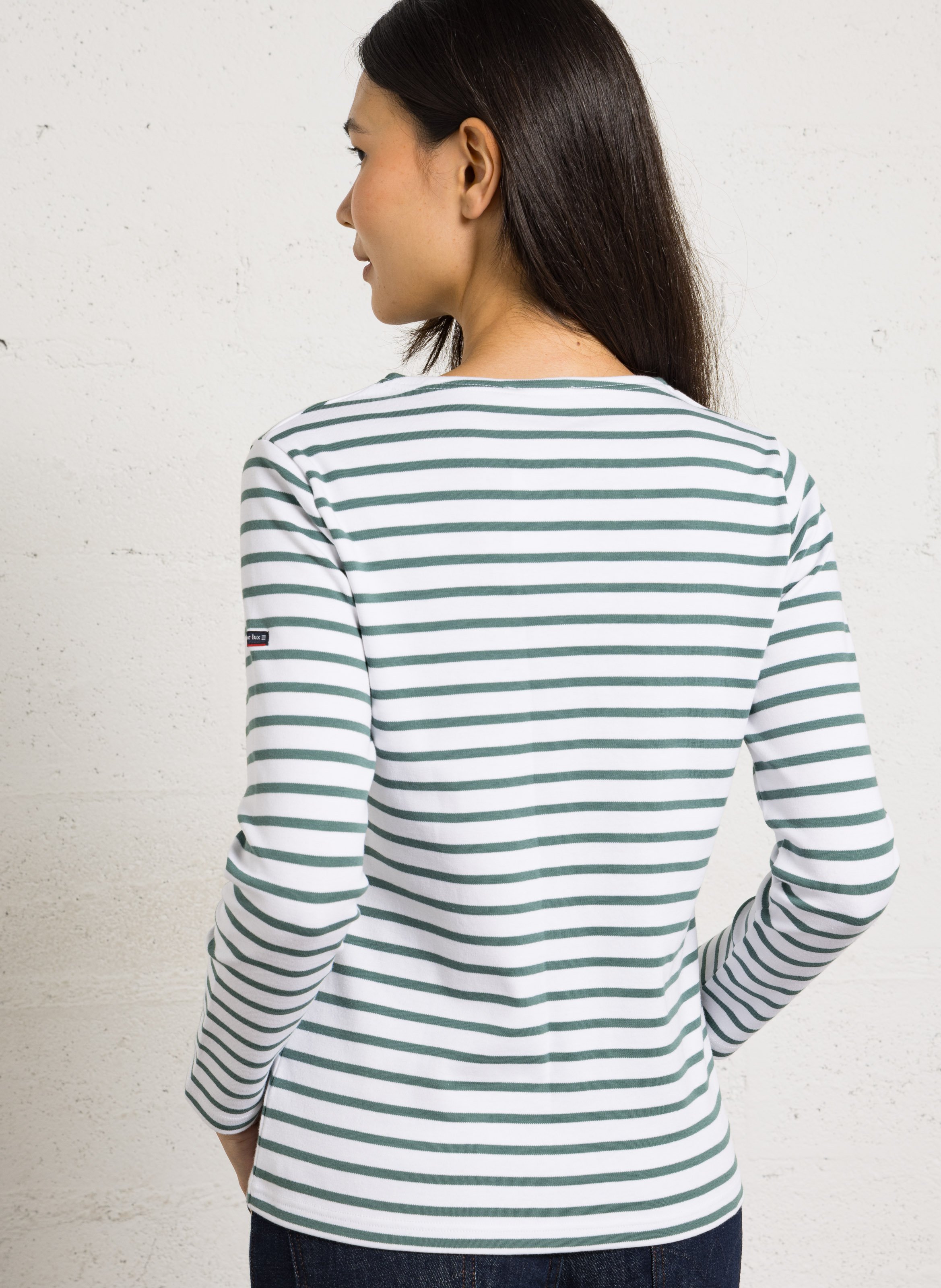 Marinière col rond en coton ARMOR-LUX Blanc