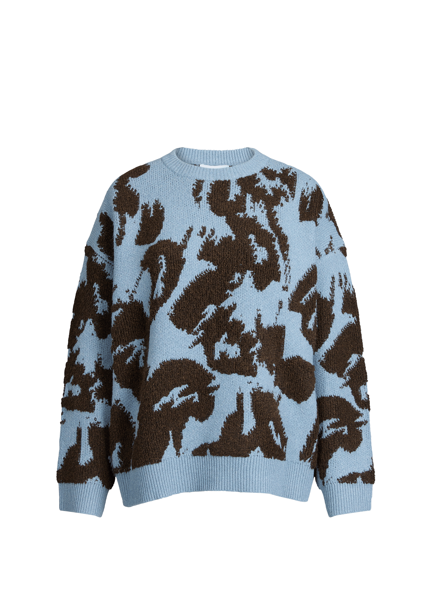 Pull ample col rond à motif TOPSHOP Bleu