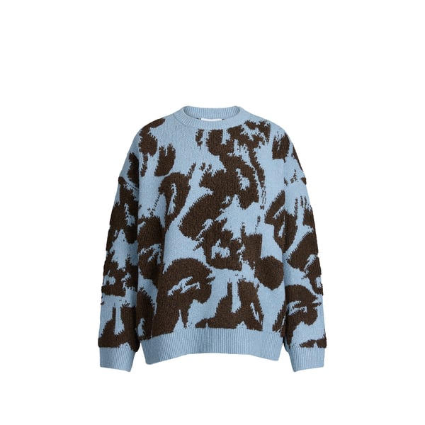 Pull ample col rond à motif Pull ample col rond à motif