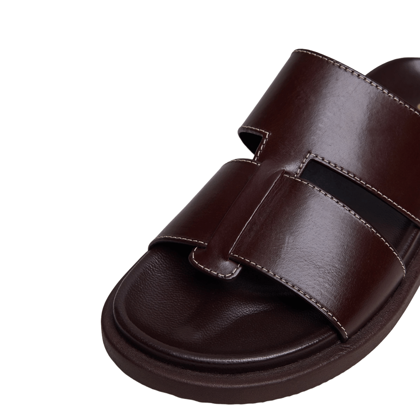 Mules compensées en cuir westminster JONAK Marron