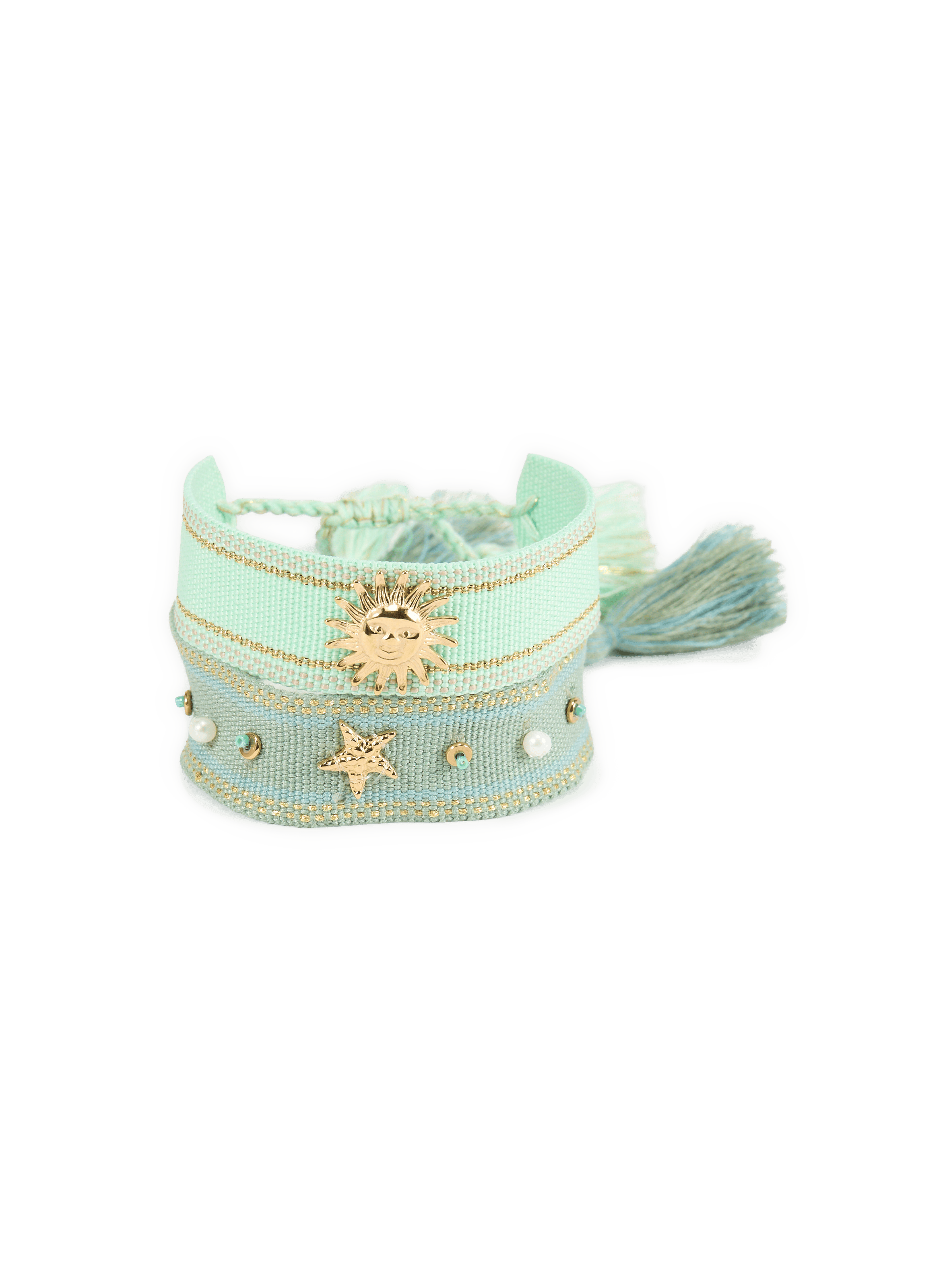 Lot de deux bracelets en tissu AU PRINTEMPS PARIS Vert