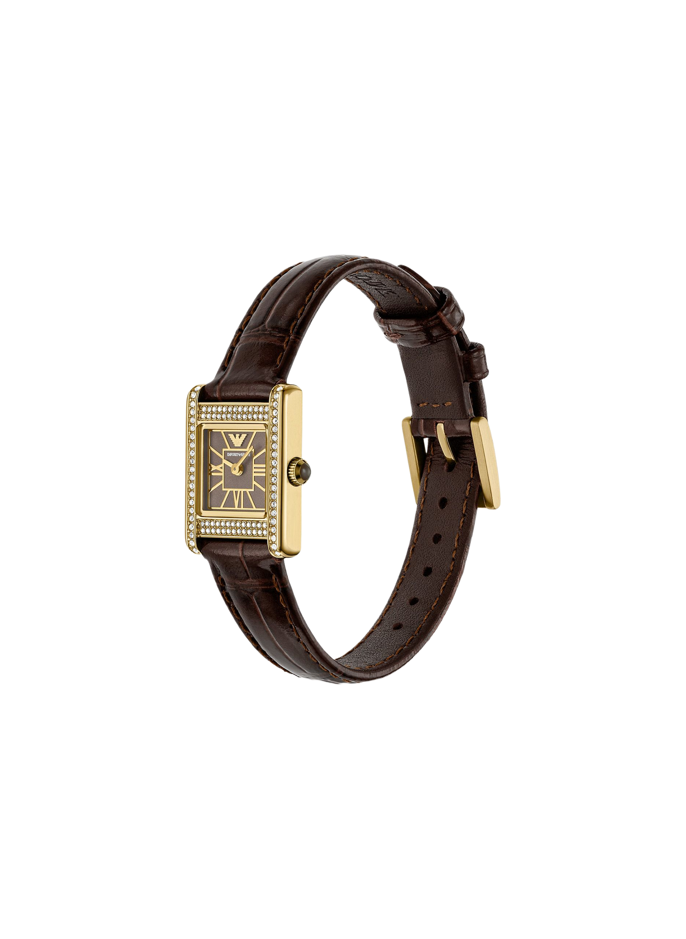 Montre quartz en cuir ARMANI MONTRES Marron