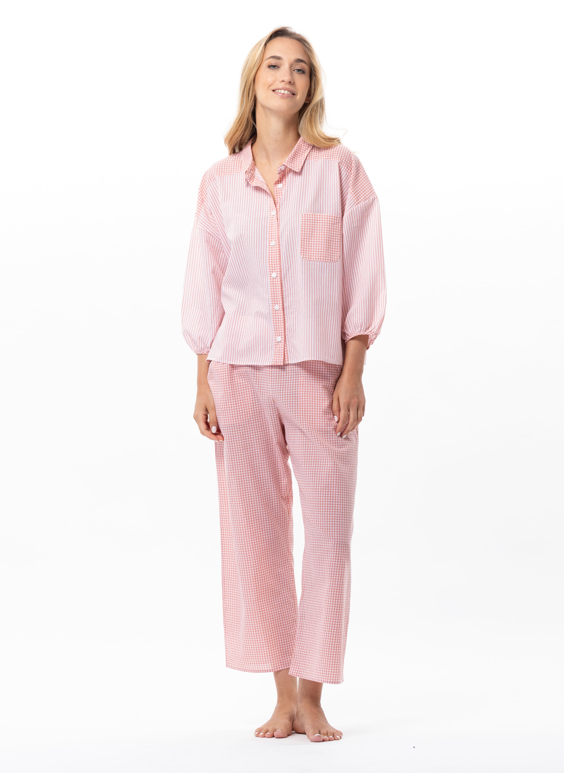 Pyjama boutonné en coton patio 206 LE CHAT Multicolore