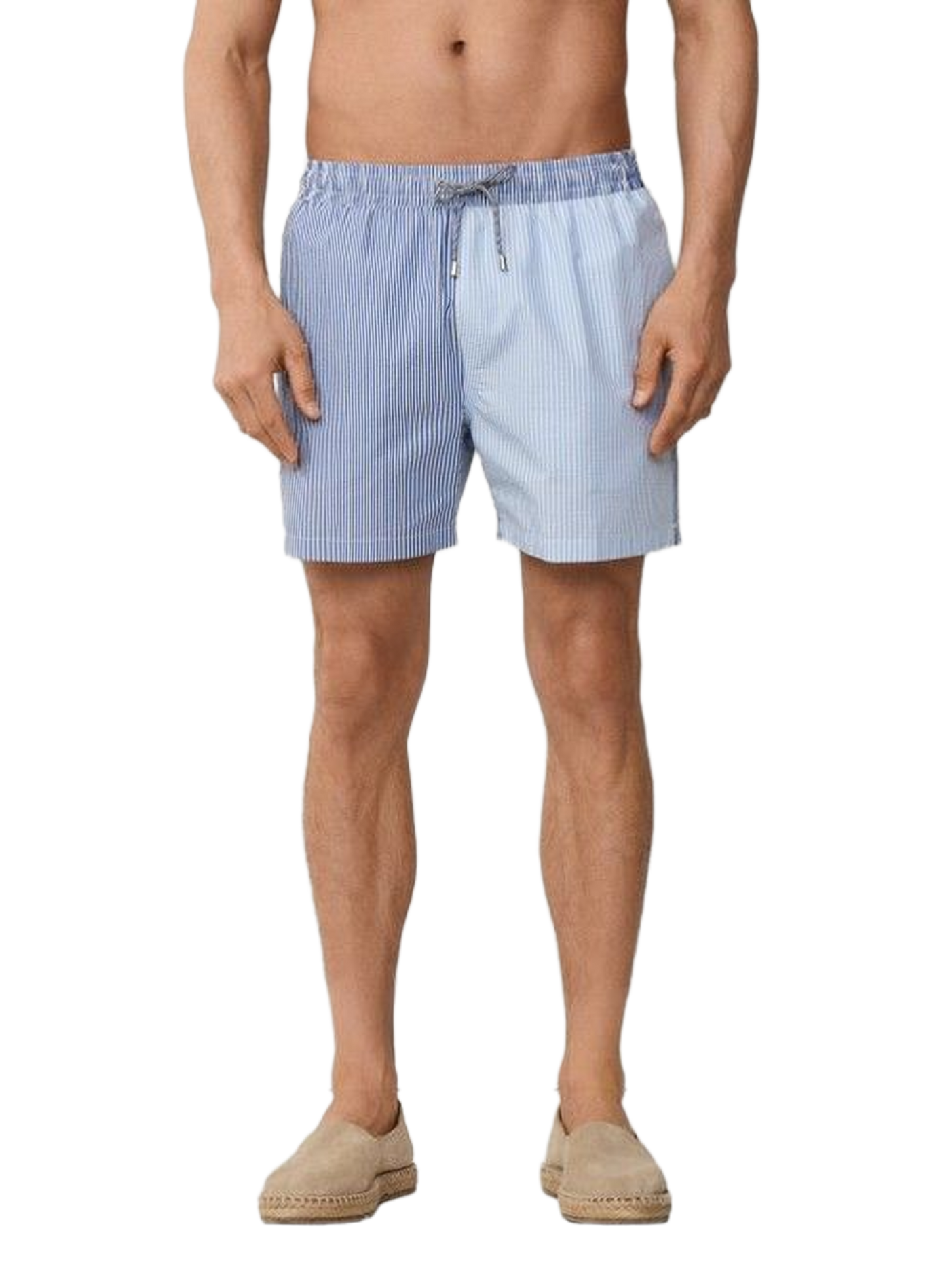 Short da bagno seersucker a blocchi di colore FACONNABLE Blu