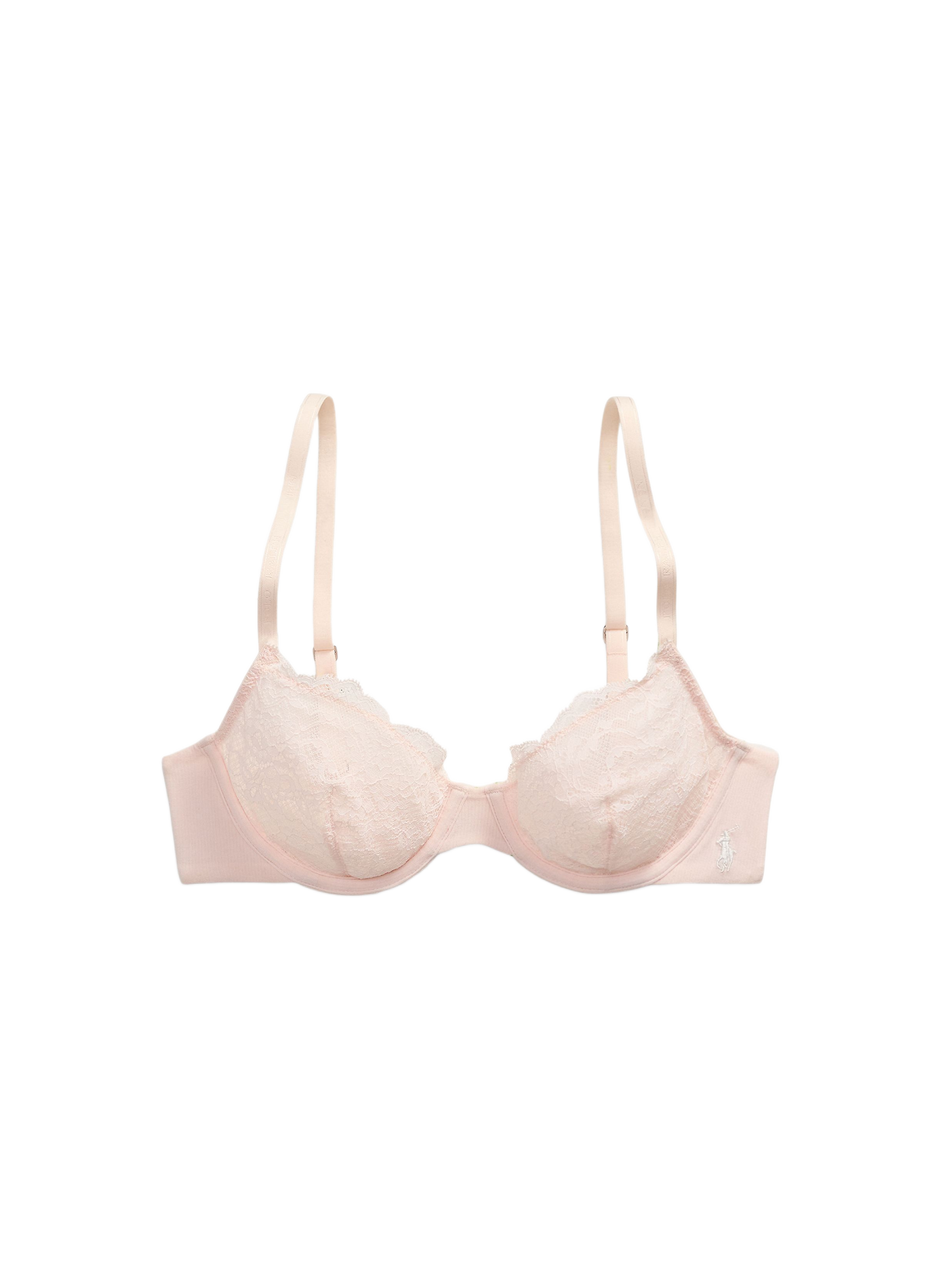 Lace balconette bra in blended cotton POLO RALPH LAUREN Pink